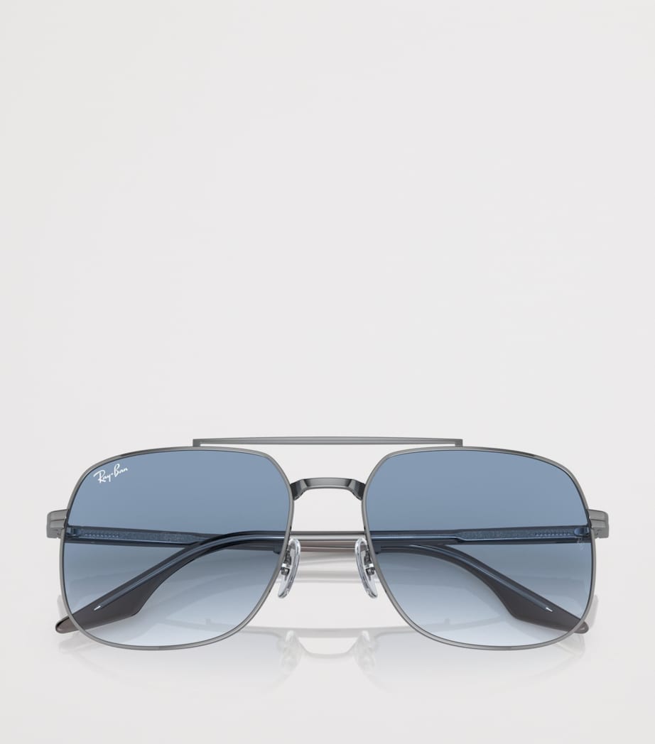 Ray-Ban Metal Square Sunglasses Grey Image 5
