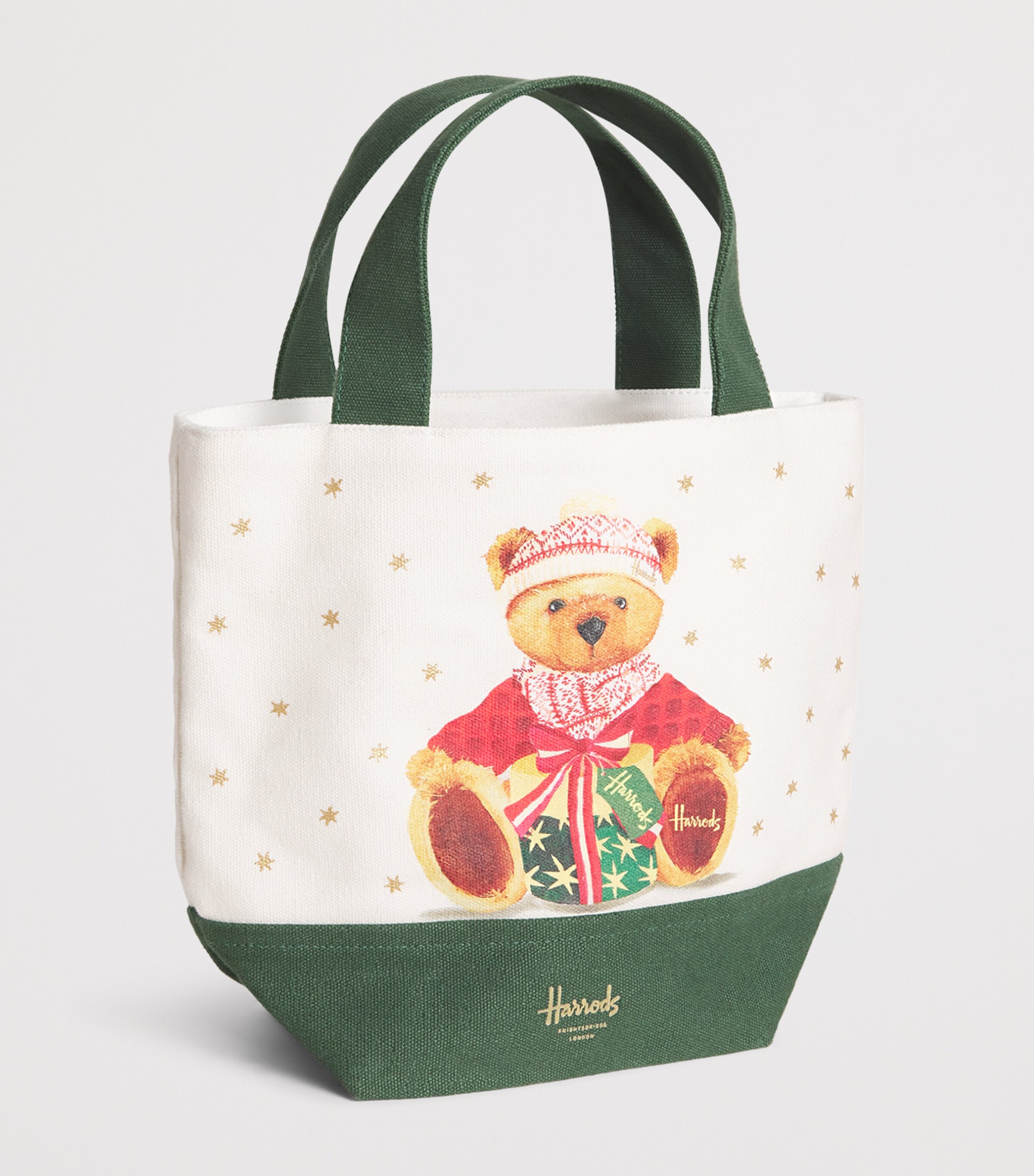 Harrods Small Christmas Bear Tote Bag Neutral Image 2