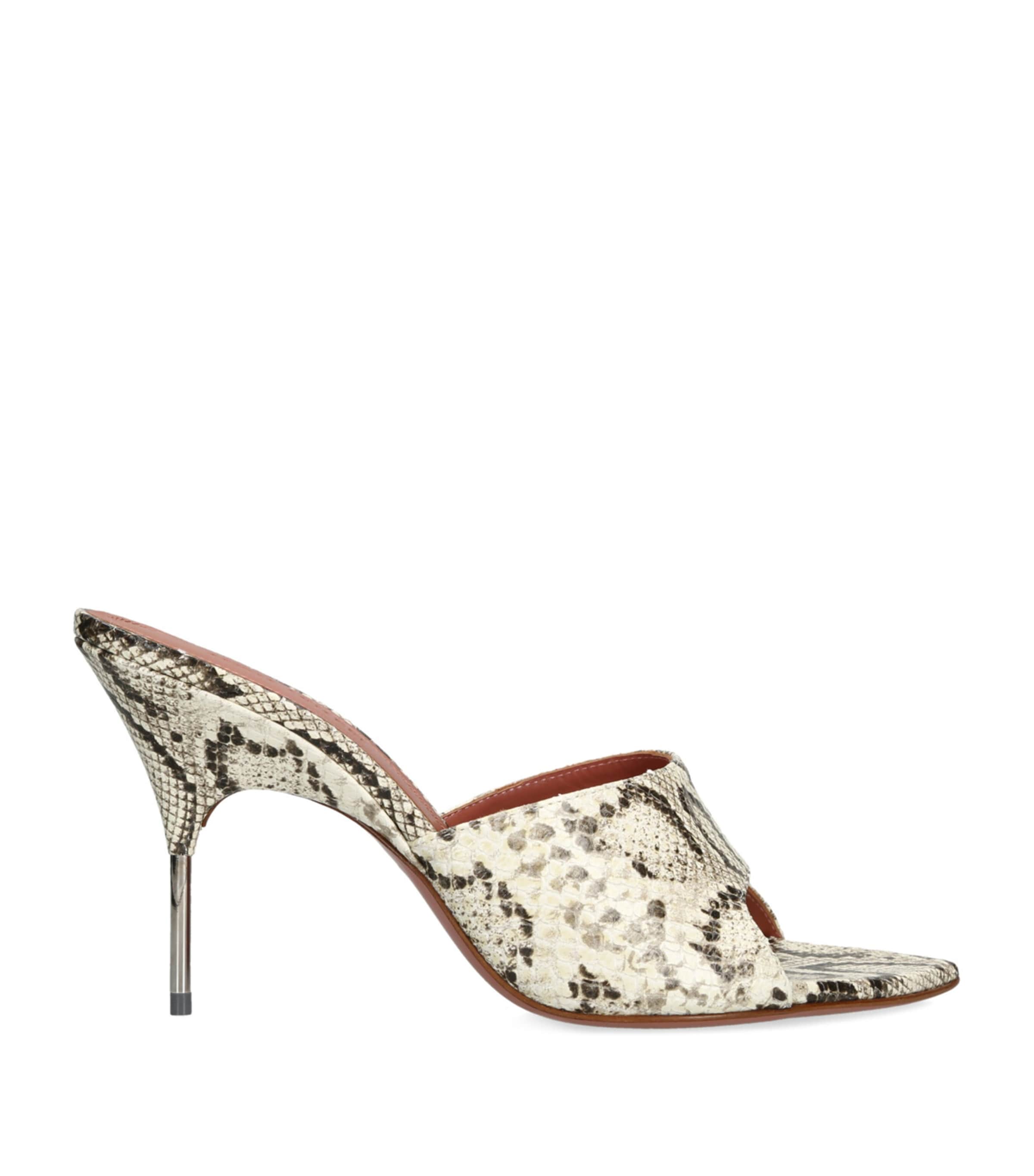 AMINA MUADDI SNAKE PRINT BIANCA SLIPPER MULES 95