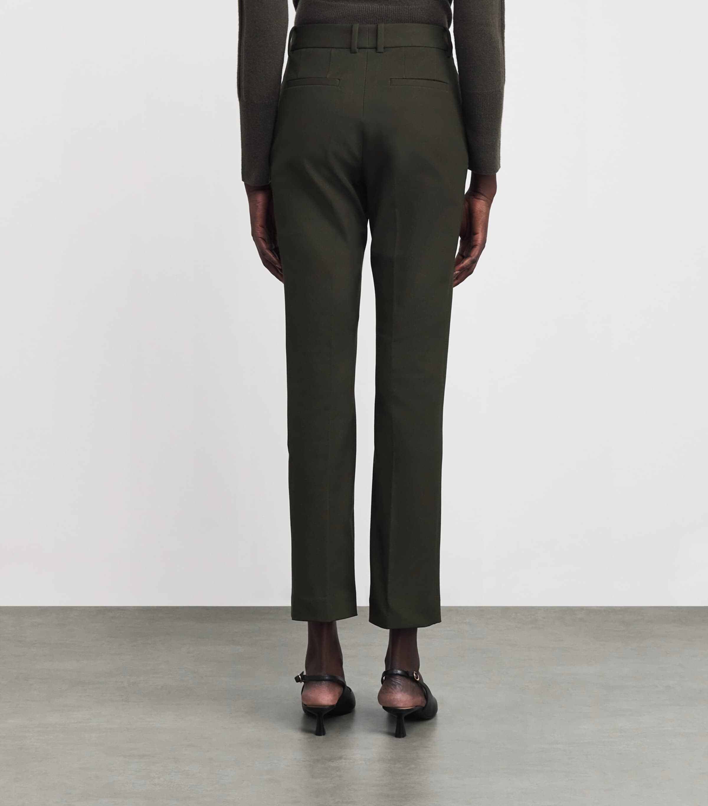 Joseph Womens Stretch-Gabardine Coleman Trousers Palm Leaf Image 4