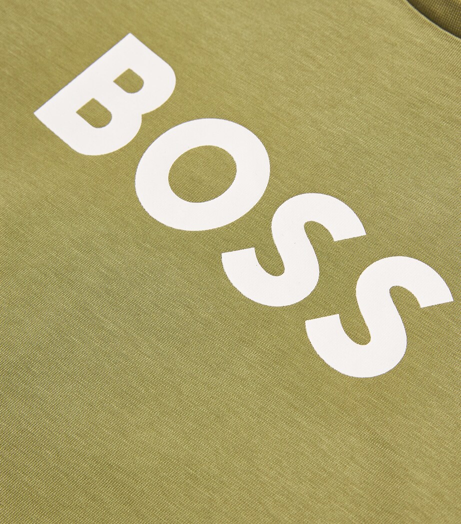 BOSS Kidswear Cotton Logo T-Shirt (6-16 Years) Dark Green Image 3