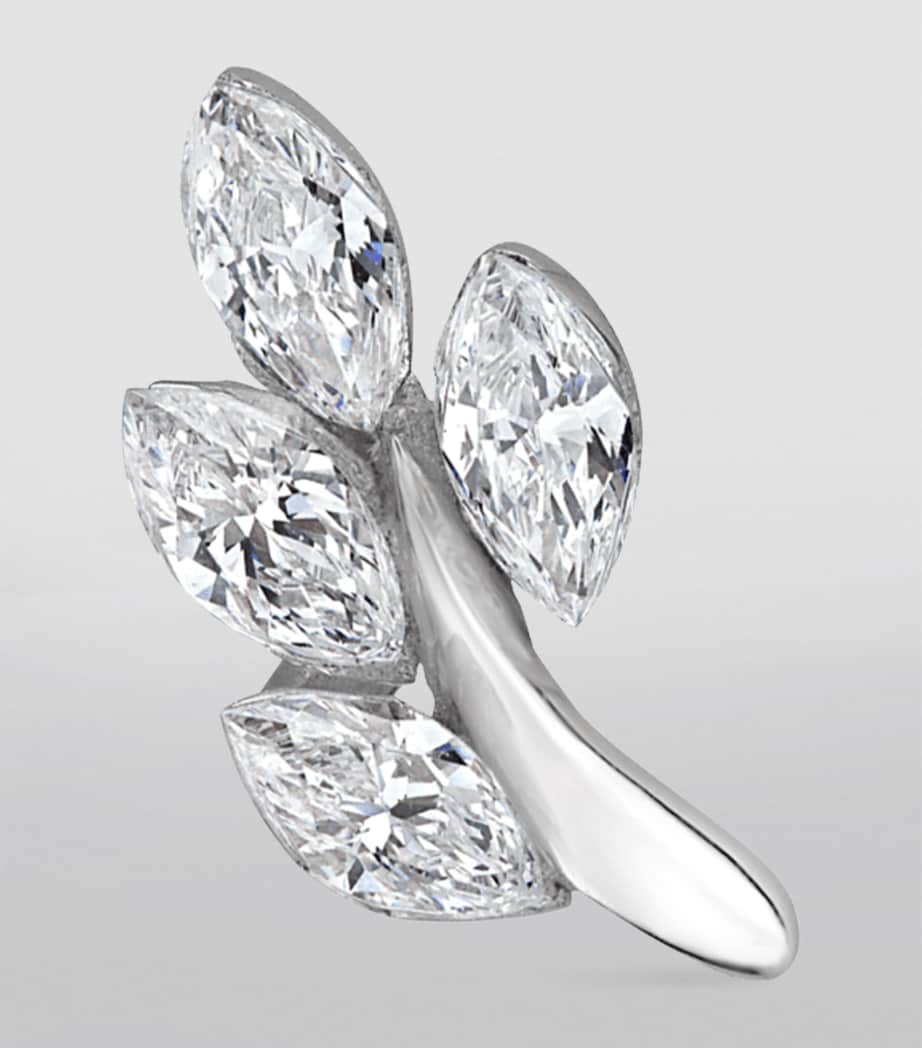 Diamond Vine Threaded Stud Earring (Direction A 8mm) WHITE GOLD Image 3