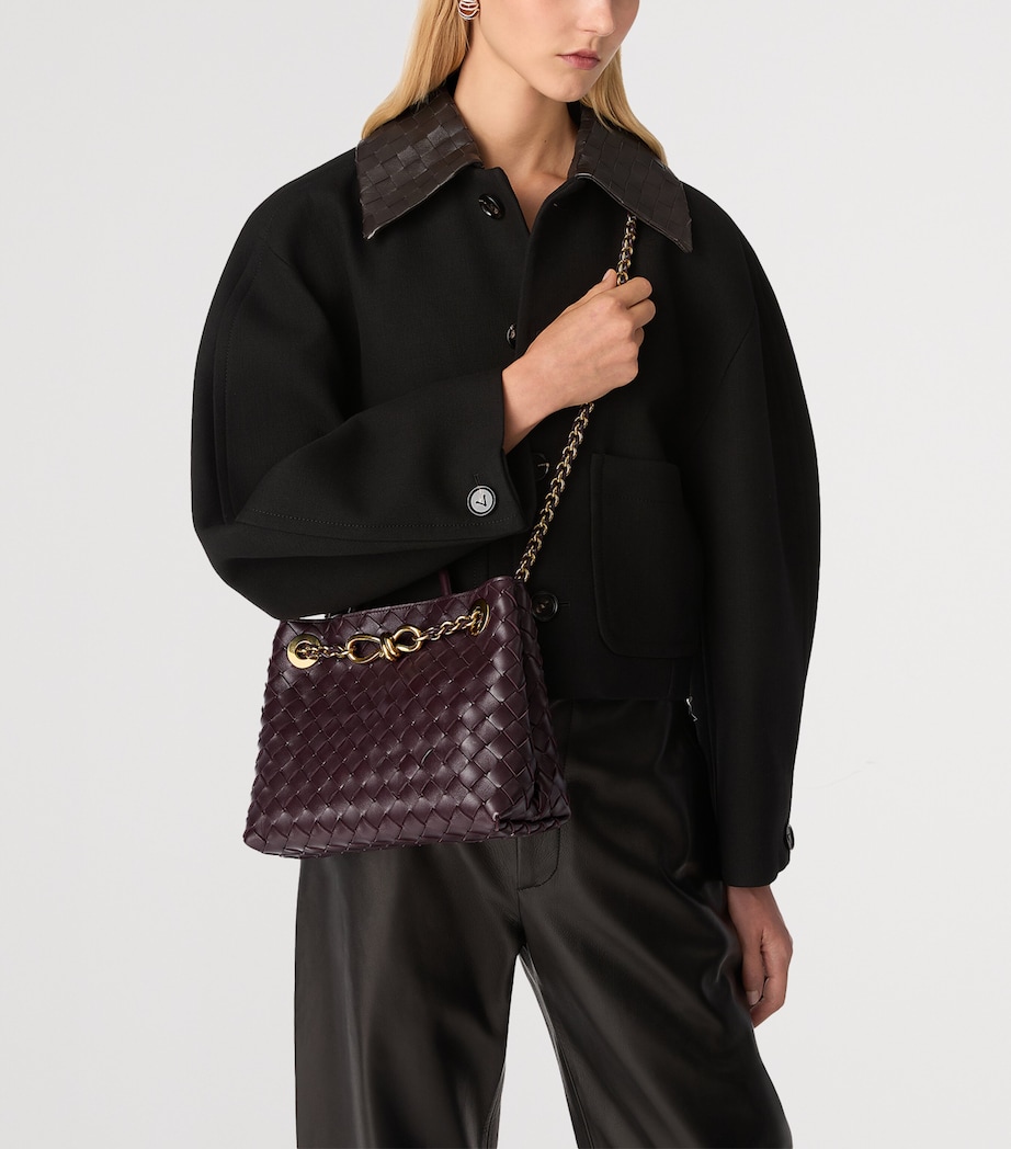 Small Intrecciato Leather Andiamo Top-Handle Bag 2264 Image 2