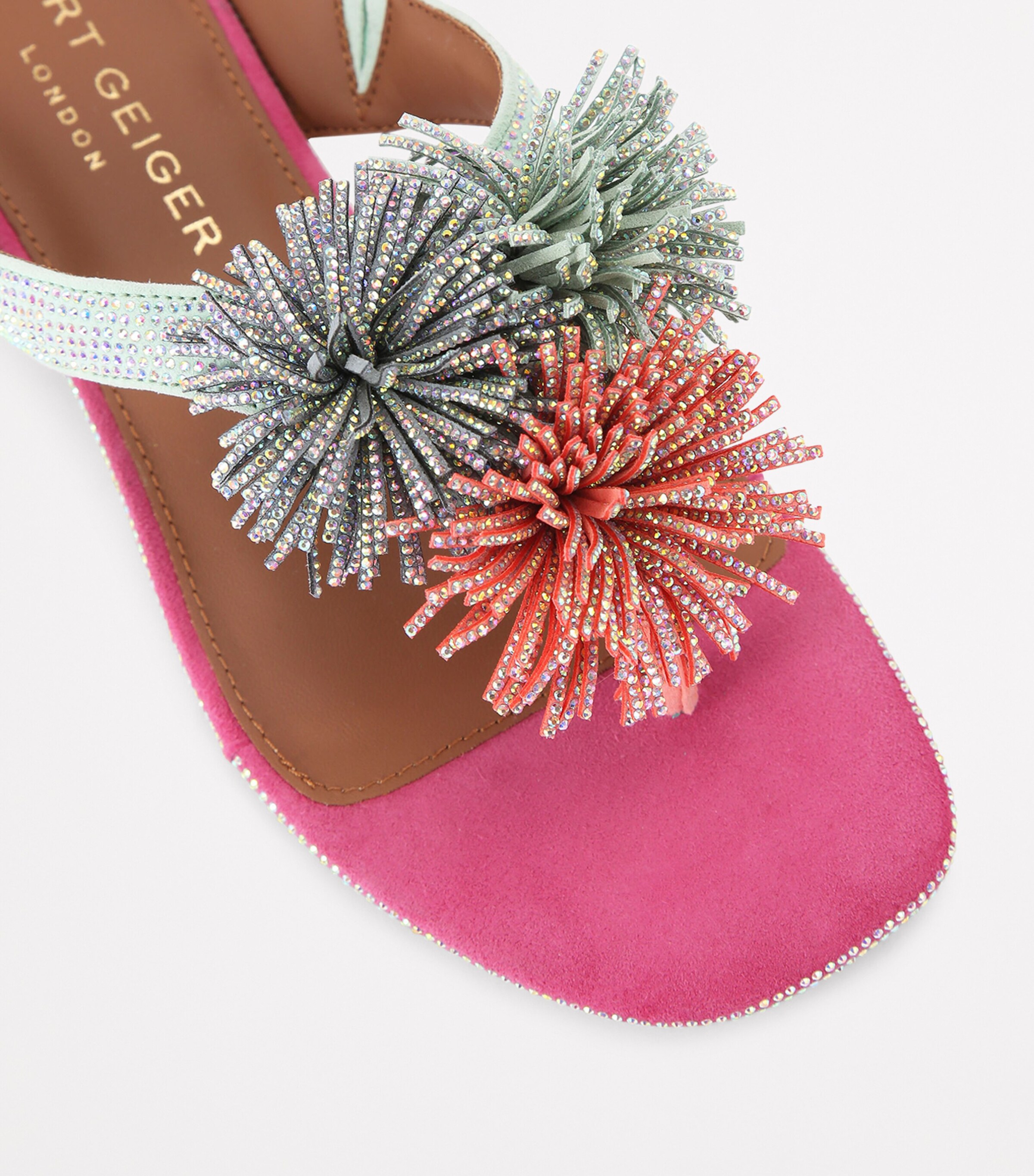 Kurt Geiger London Pom-Pom T-Bar Flat Sandals Mult/other Image 3