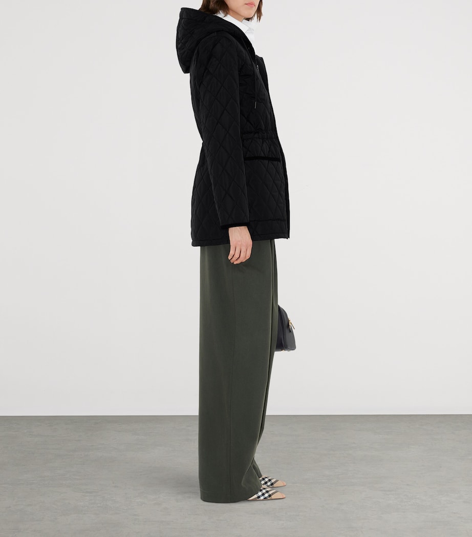 Nylon Quilted Parka BLACK/SAND IP CHECK Image 3