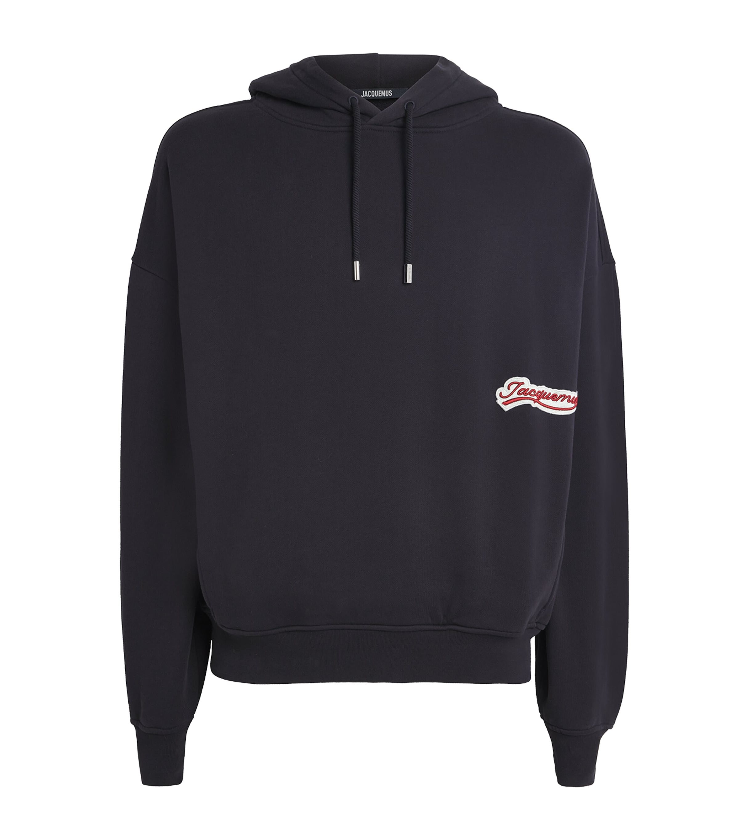 Jacquemus Cotton Sweatshirt With Embroidered Varsity Patch In Blue
