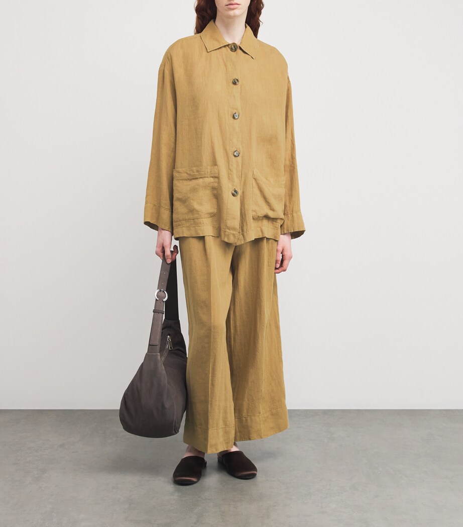 MAX&Co. Womens Linen Overshirt Sand Image 2