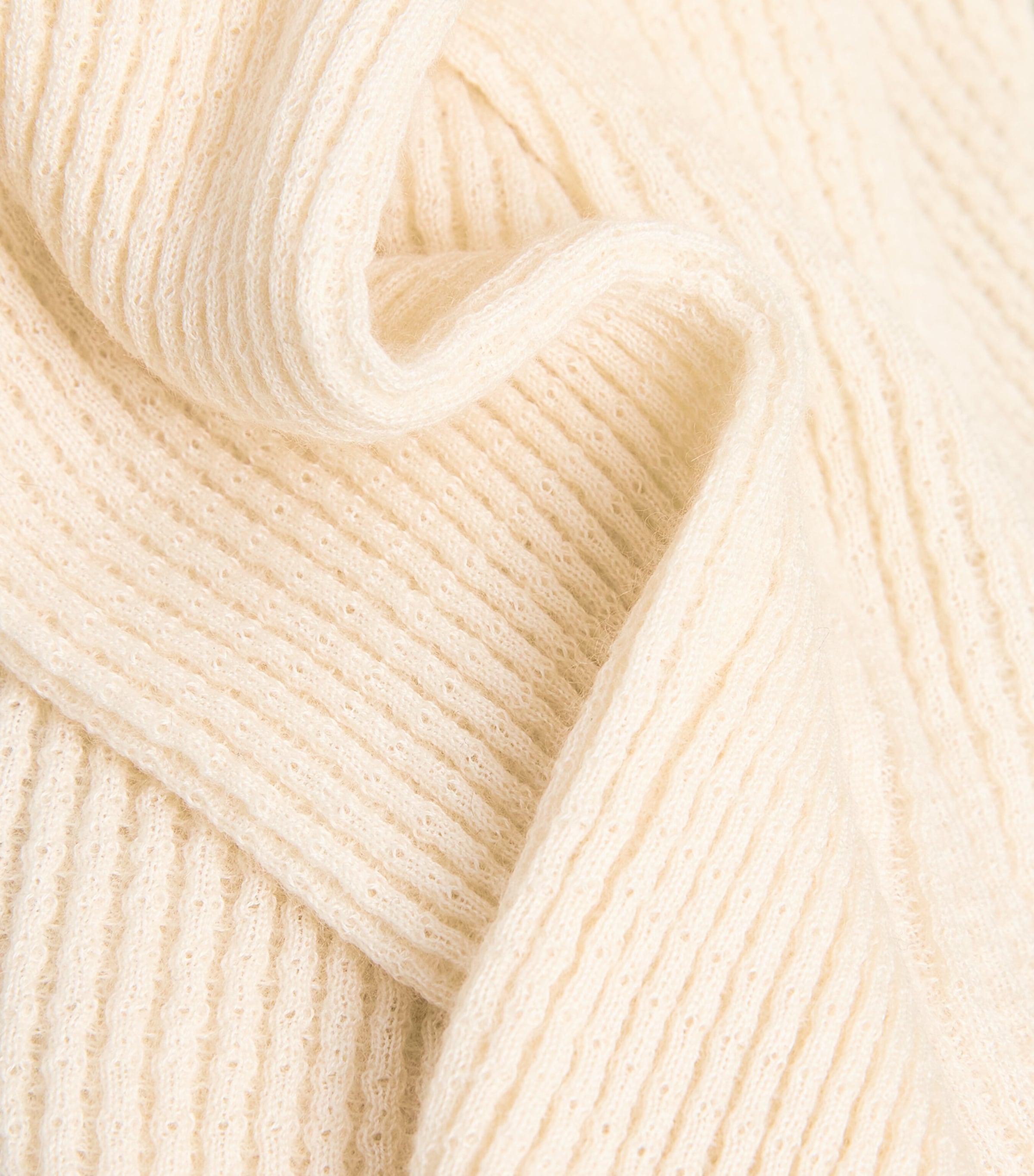 Cashmere Shrunken Polo Shirt CREAM Image 5