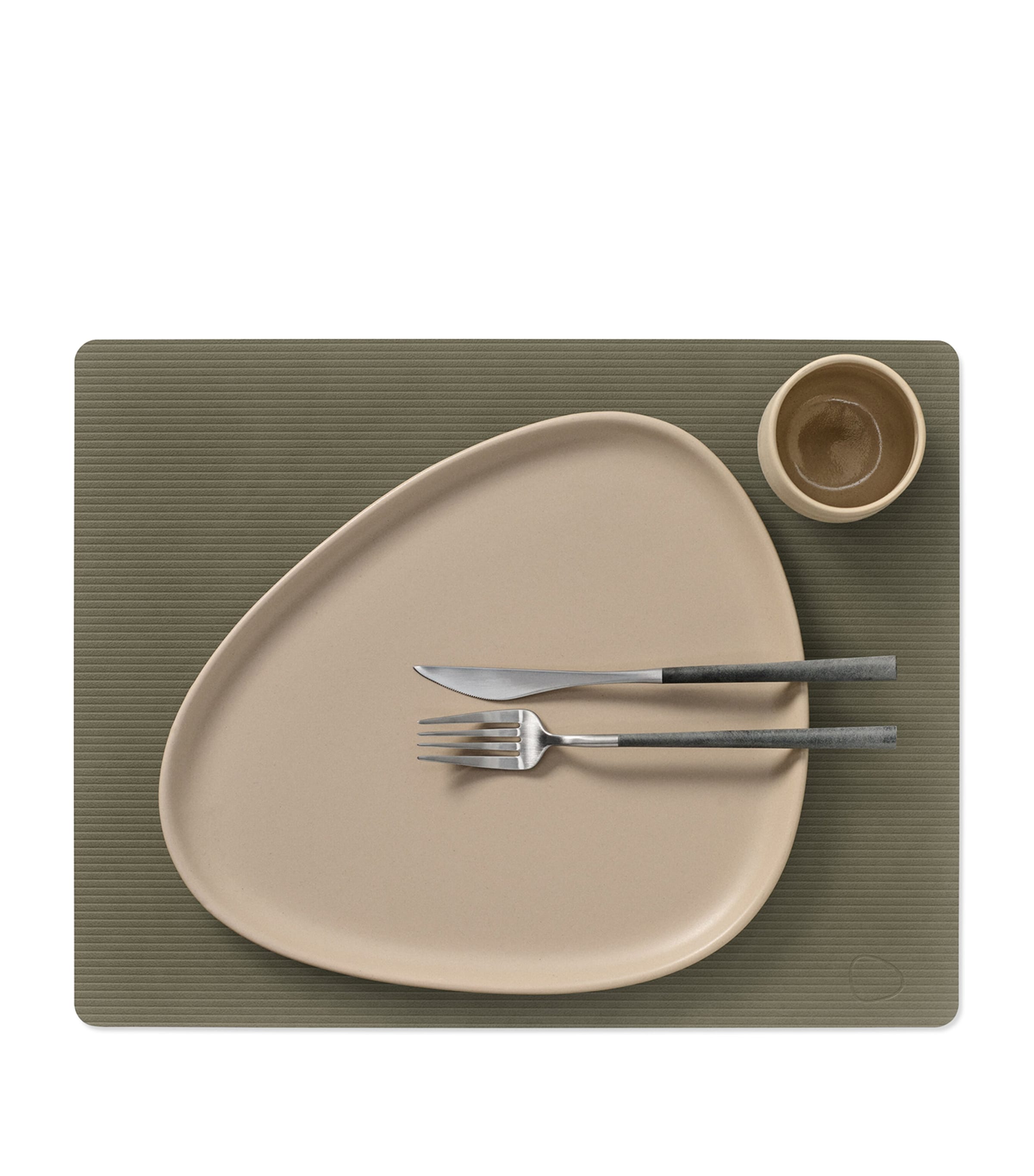 Large Square Corduroy Placemat (Set of 4) ARMY GREEN Image 2