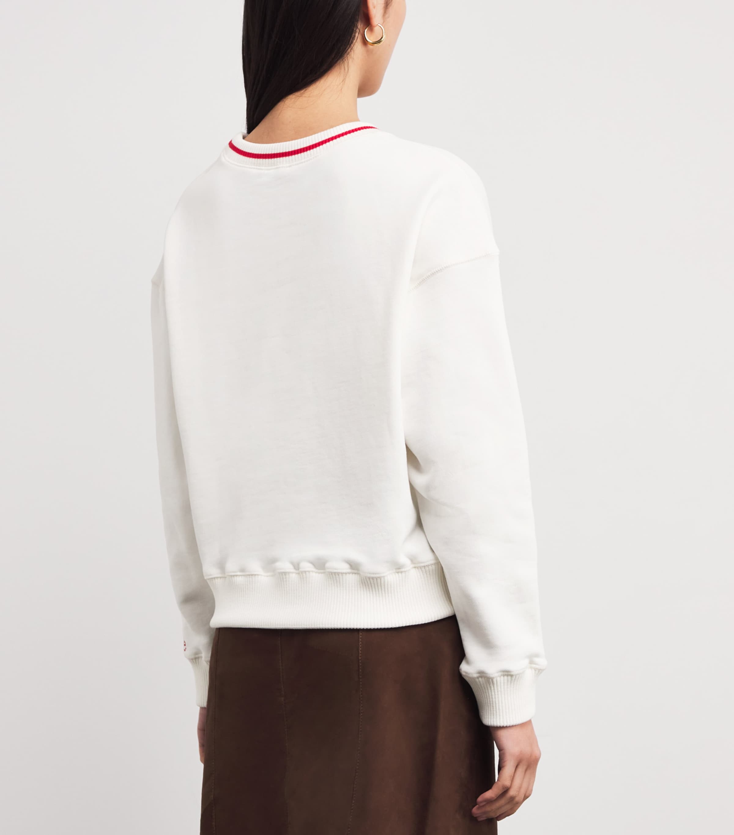 Cotton CP Embroidered Sweatshirt ECRU Image 4