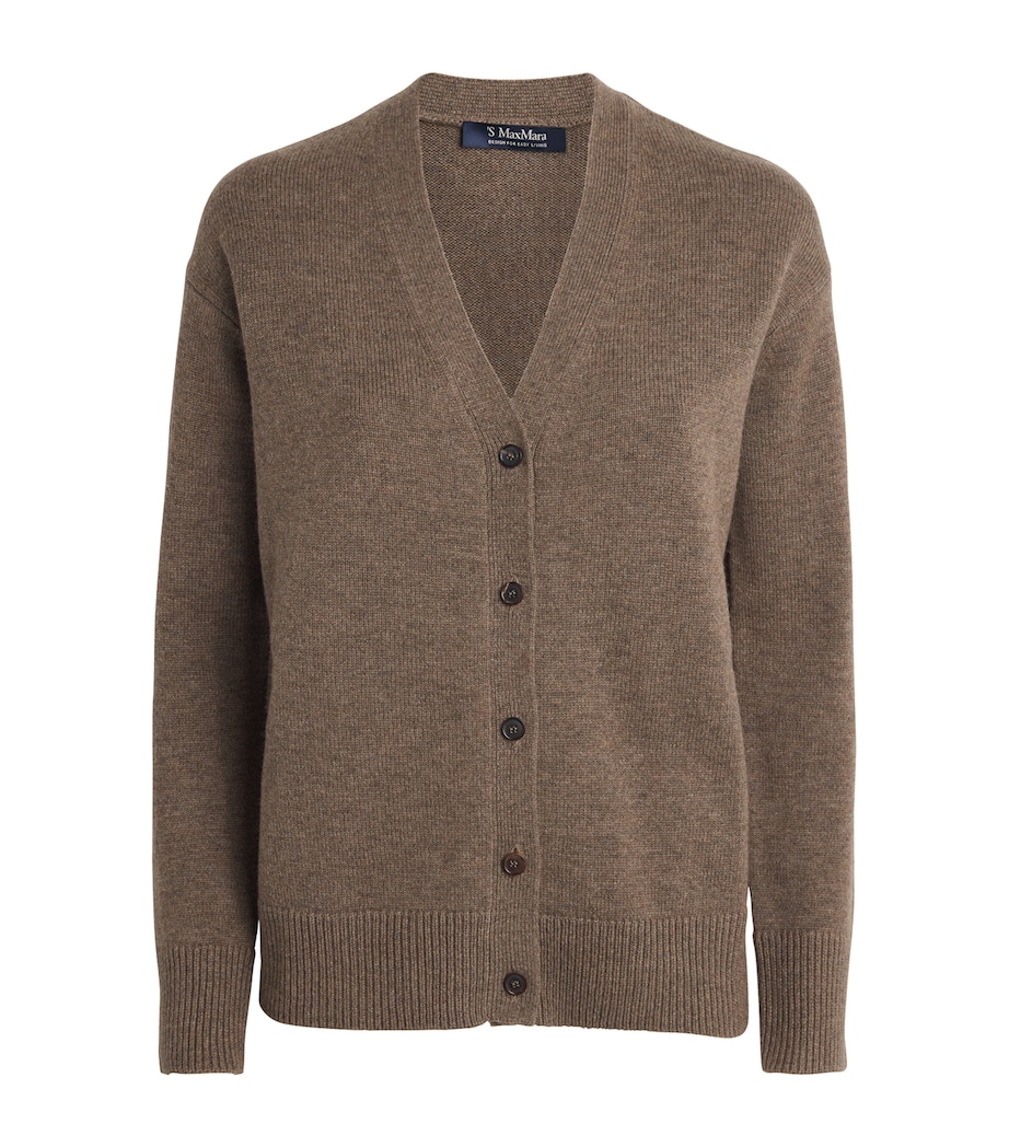 Wool-Cashmere V-Neck Cardigan HAZELNUT BROWN Image 1