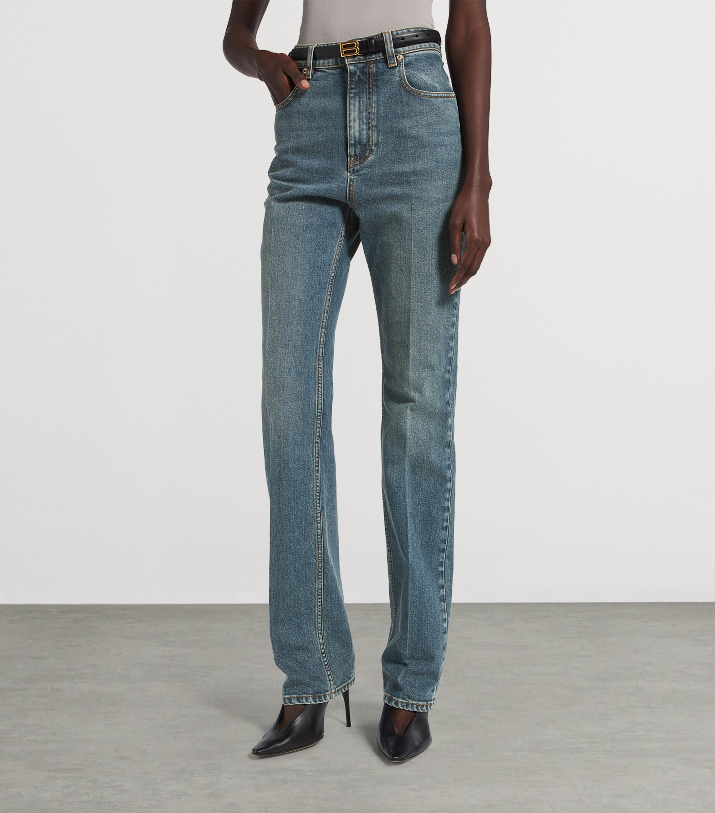 Balenciaga Womens High-Rise Slim Jeans Image 3