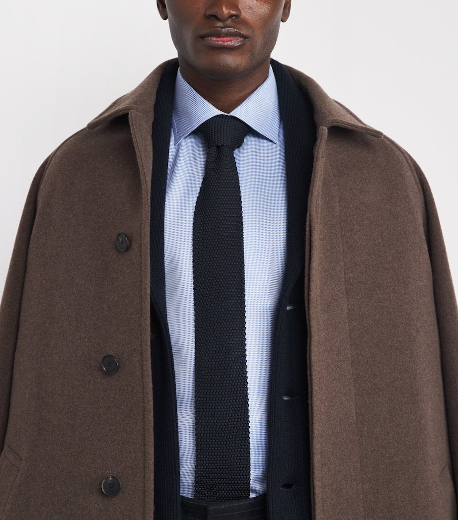 Wool Woven Tie 001 NAVY BLUE Image 2