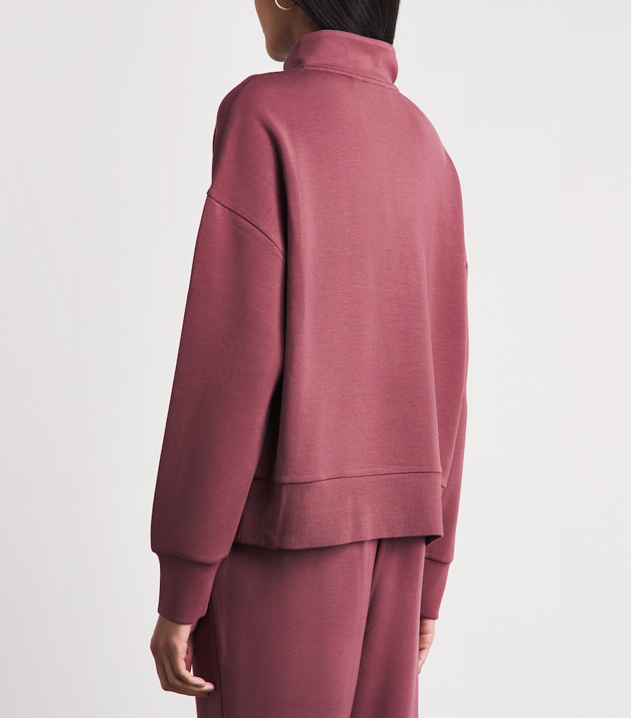 Varley Womens DoubleSoft Mavis Half-Zip Sweatshirt Wild Rhubarb Image 5