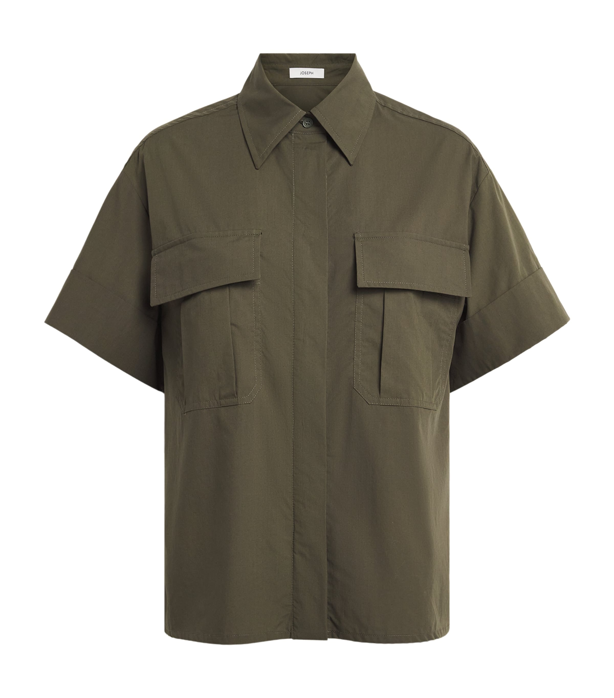 Joseph Womens Cotton Poplin Justo Shirt Palm Leaf Image 1
