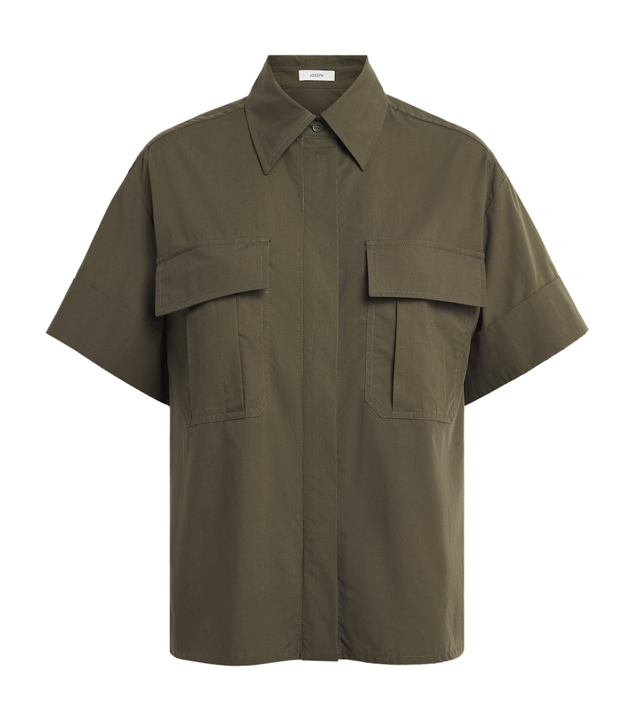 Joseph Womens Cotton Poplin Justo Shirt Palm Leaf Image 1
