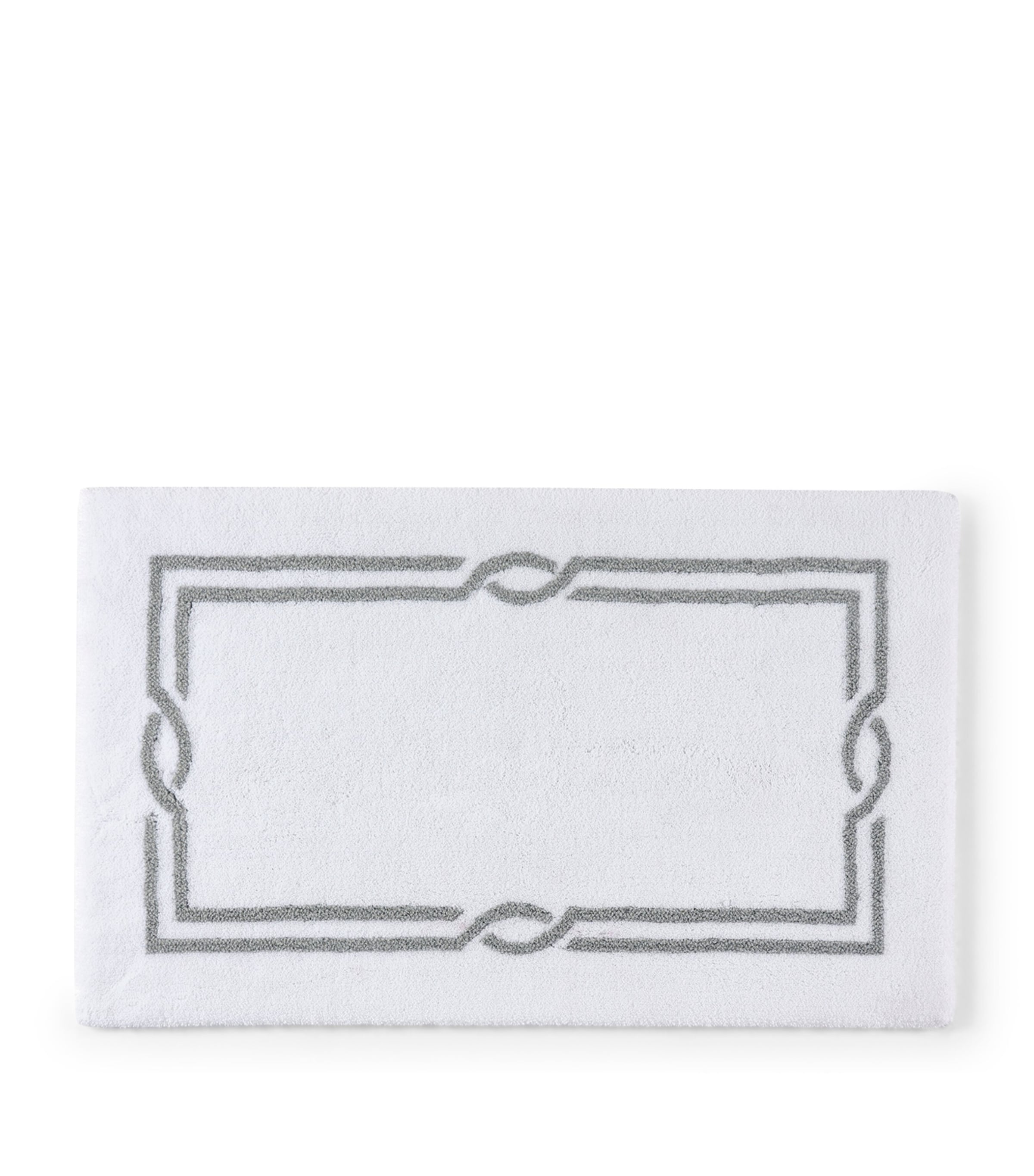 Abyss & Habidecor Cross Bath Mat (70cm x 120cm) White/silvr Emb Image 1