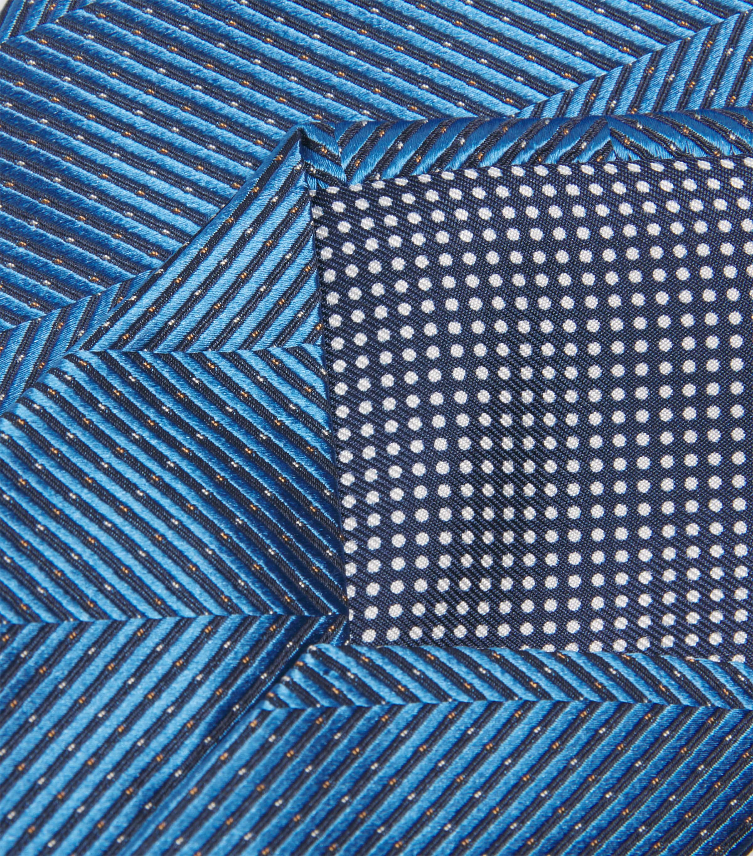 Eton Silk HerringboneTie Blue Image 3