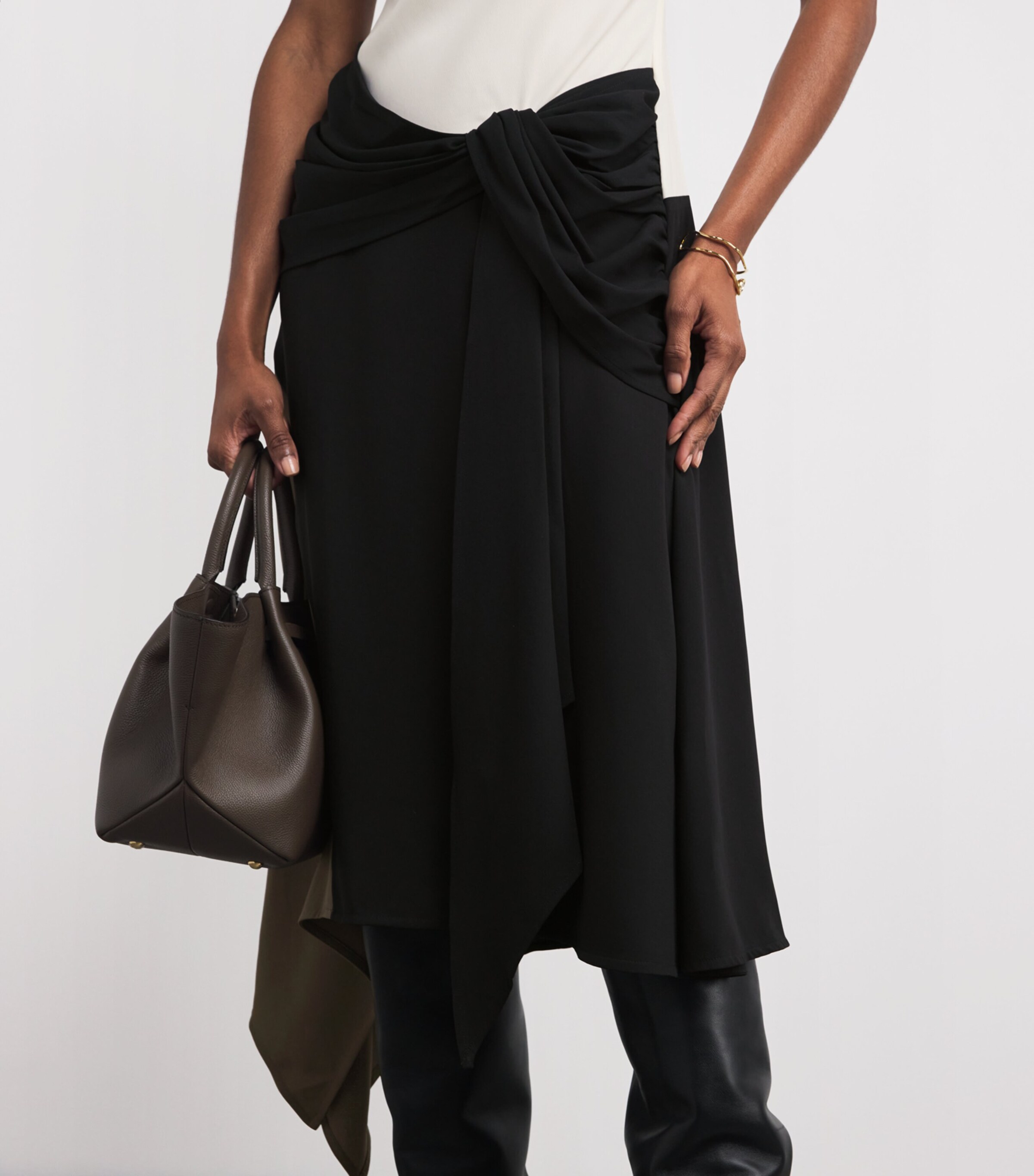 Asymmetric Davina Midi Dress BLKM BLACK MULTI Image 6