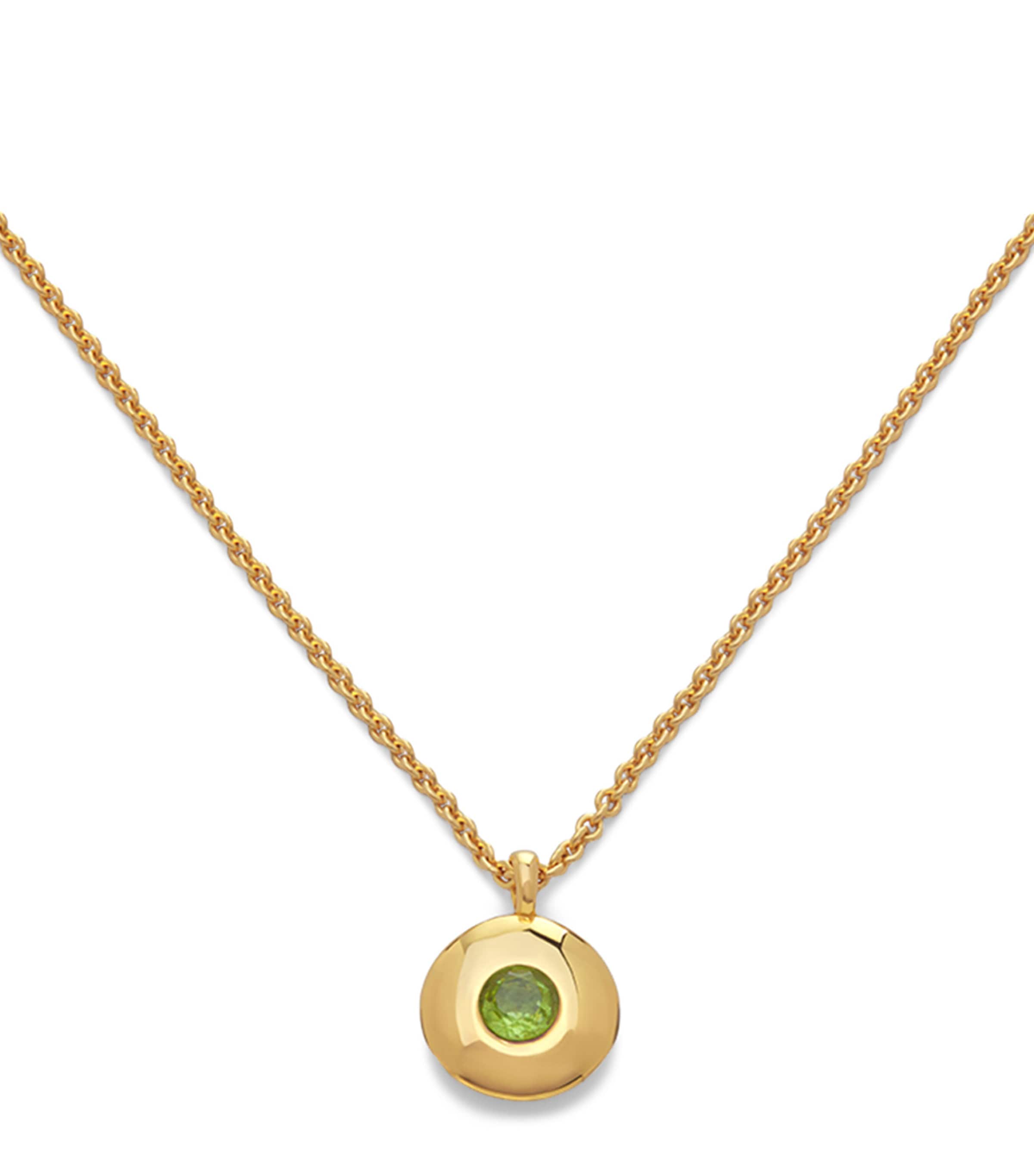 Monica Vinader Gold Vermeil and Peridot August Birthstone Necklace Gold Vermeil Image 1