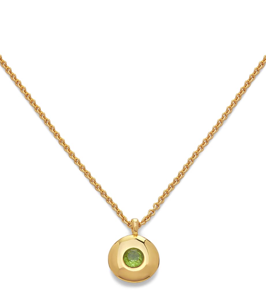 Monica Vinader Gold Vermeil and Peridot August Birthstone Necklace Gold Vermeil Image 1