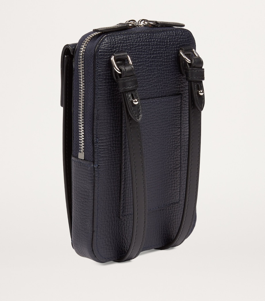 Leather Cross-Body Pouch NAVY Image 3