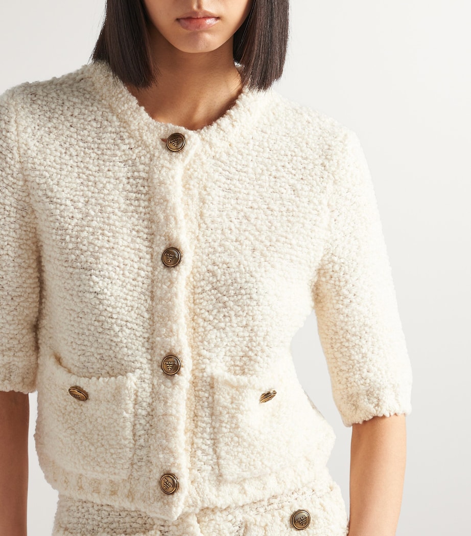 Prada Womens Bouclé Cardigan Image 3