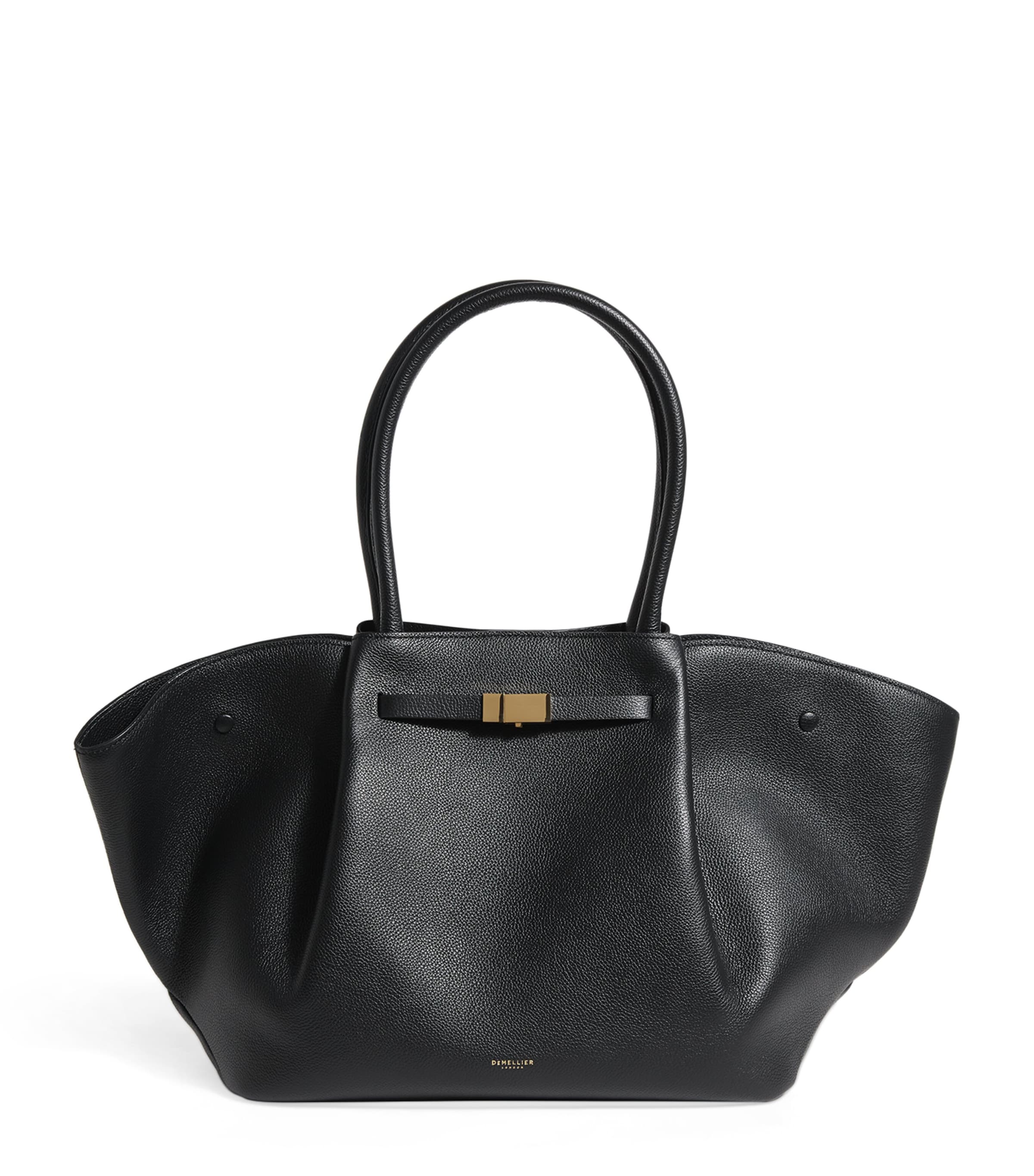 Demellier Leather New York Tote Bag In Black