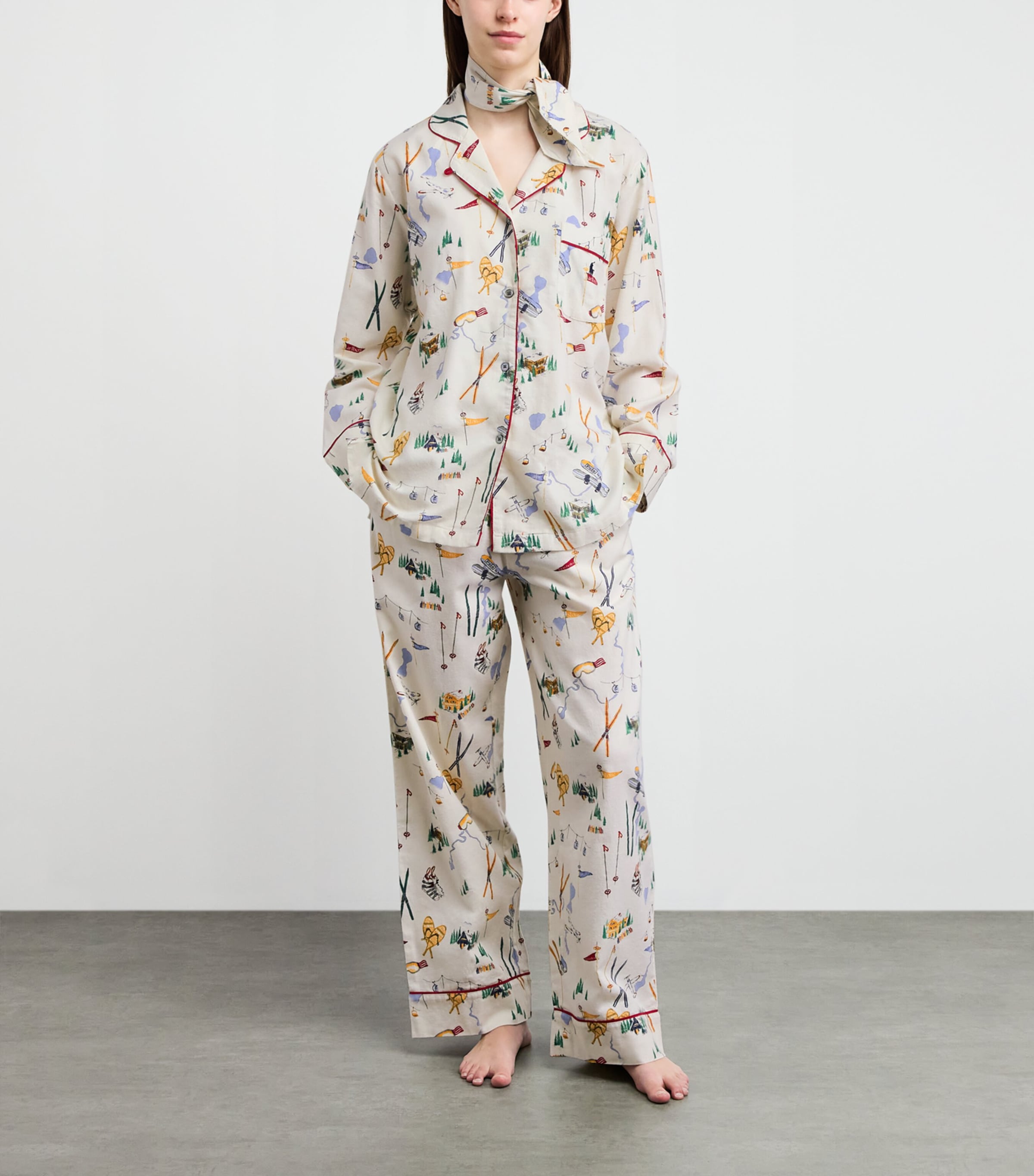 Polo Ralph Lauren Womens Ski Print Madison Pyjama Set Traveller Ski P Image 2
