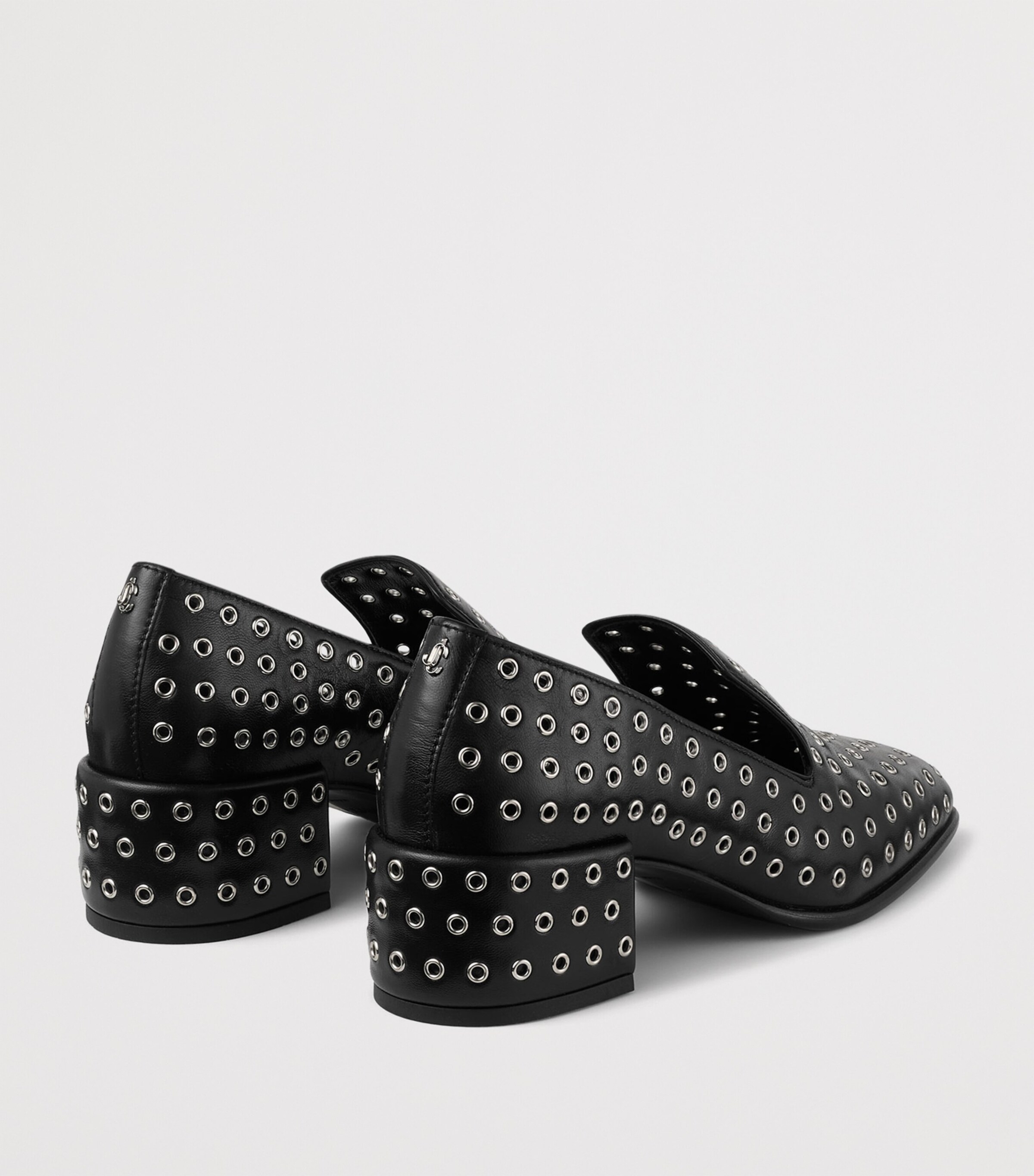 Eliot 45 Nappa Heeled Loafers BLACK/SILVER Image 4