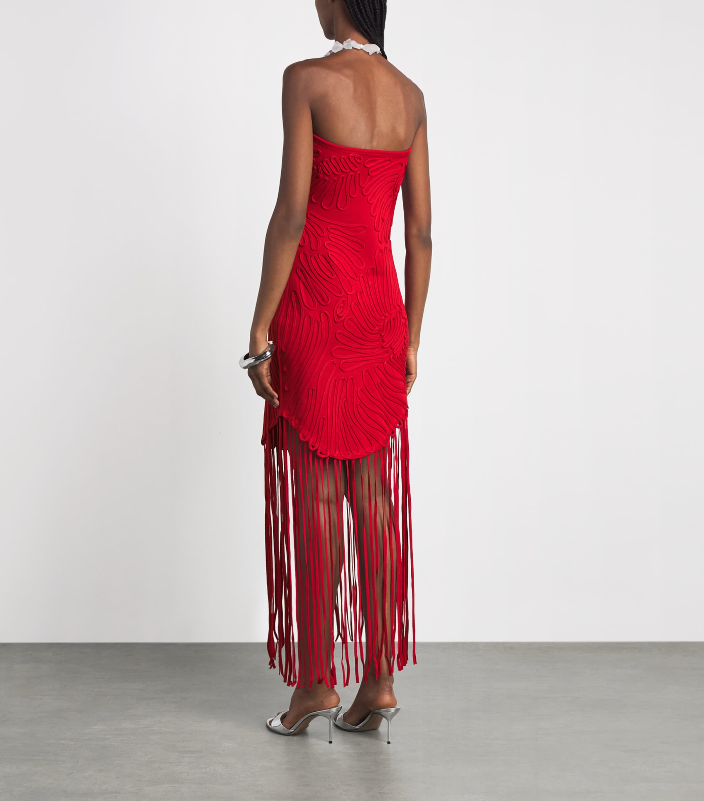 Cult Gaia Womens Embroidered Edina Maxi Dress Vermilion Image 4