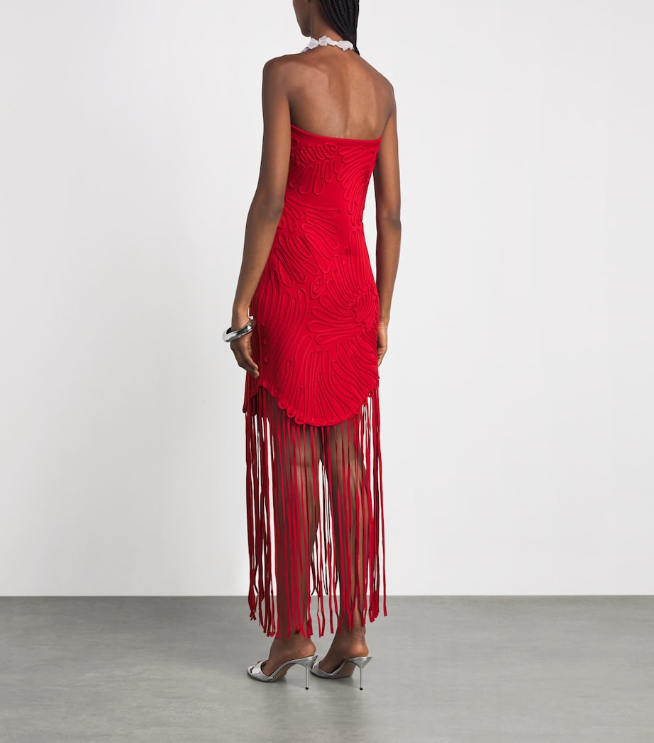 Cult Gaia Womens Embroidered Edina Maxi Dress Vermilion Image 4