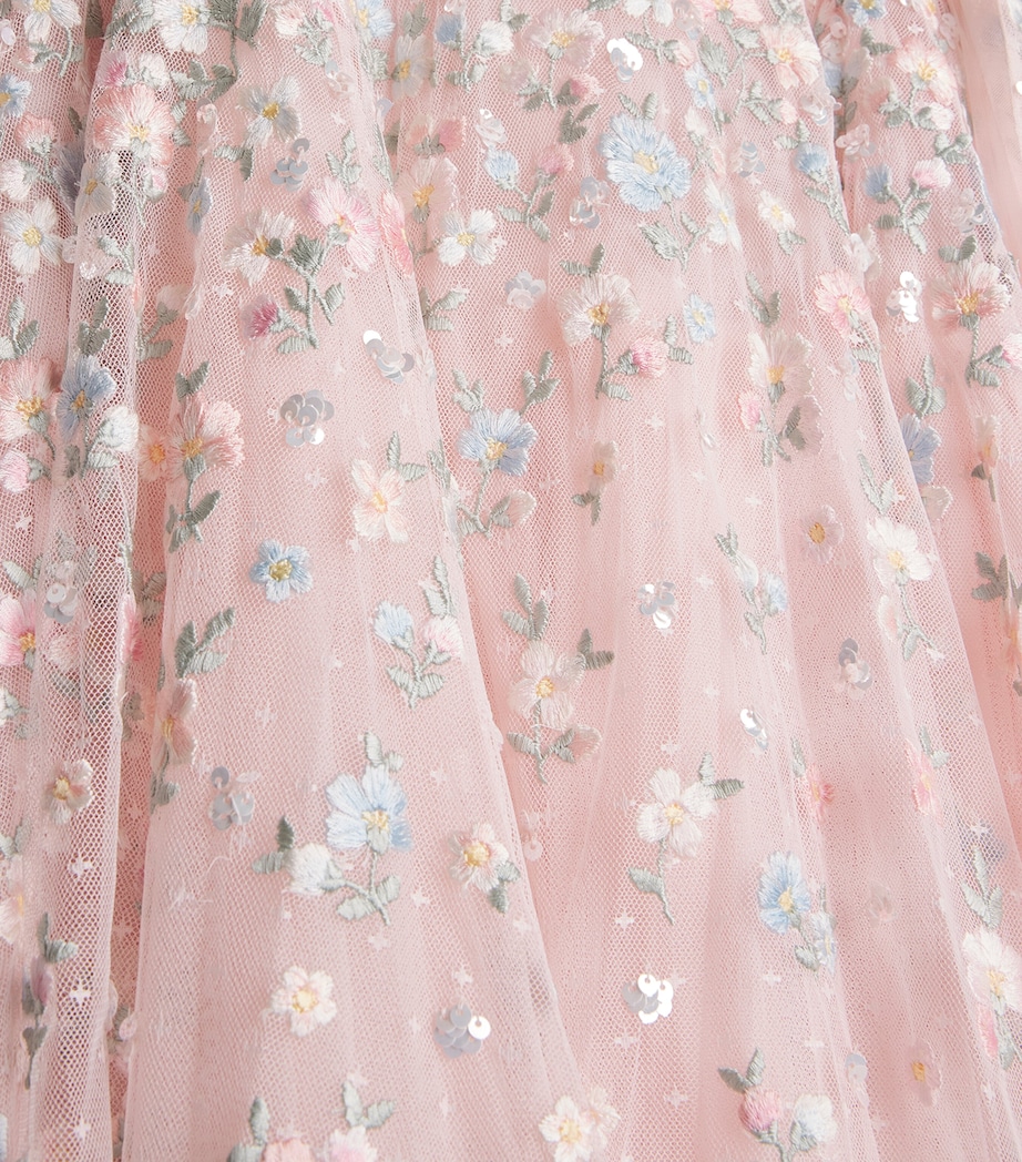 Embroidered Floral Dahlia Cape Dress (3-12 Years) DPM DUSK PINK/MULTI Image 3