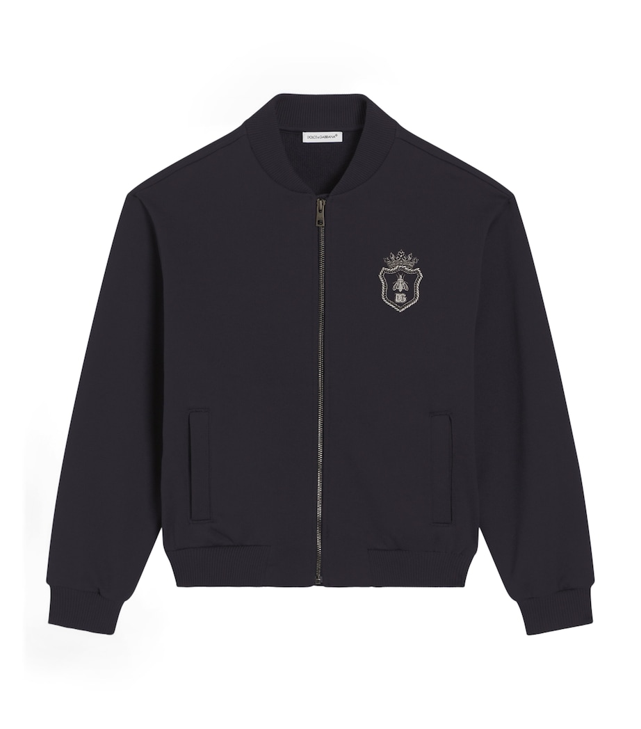 Cotton Logo Bomber Jacket (8-12+ Years) B0387 DARK BLUE 3 Image 1