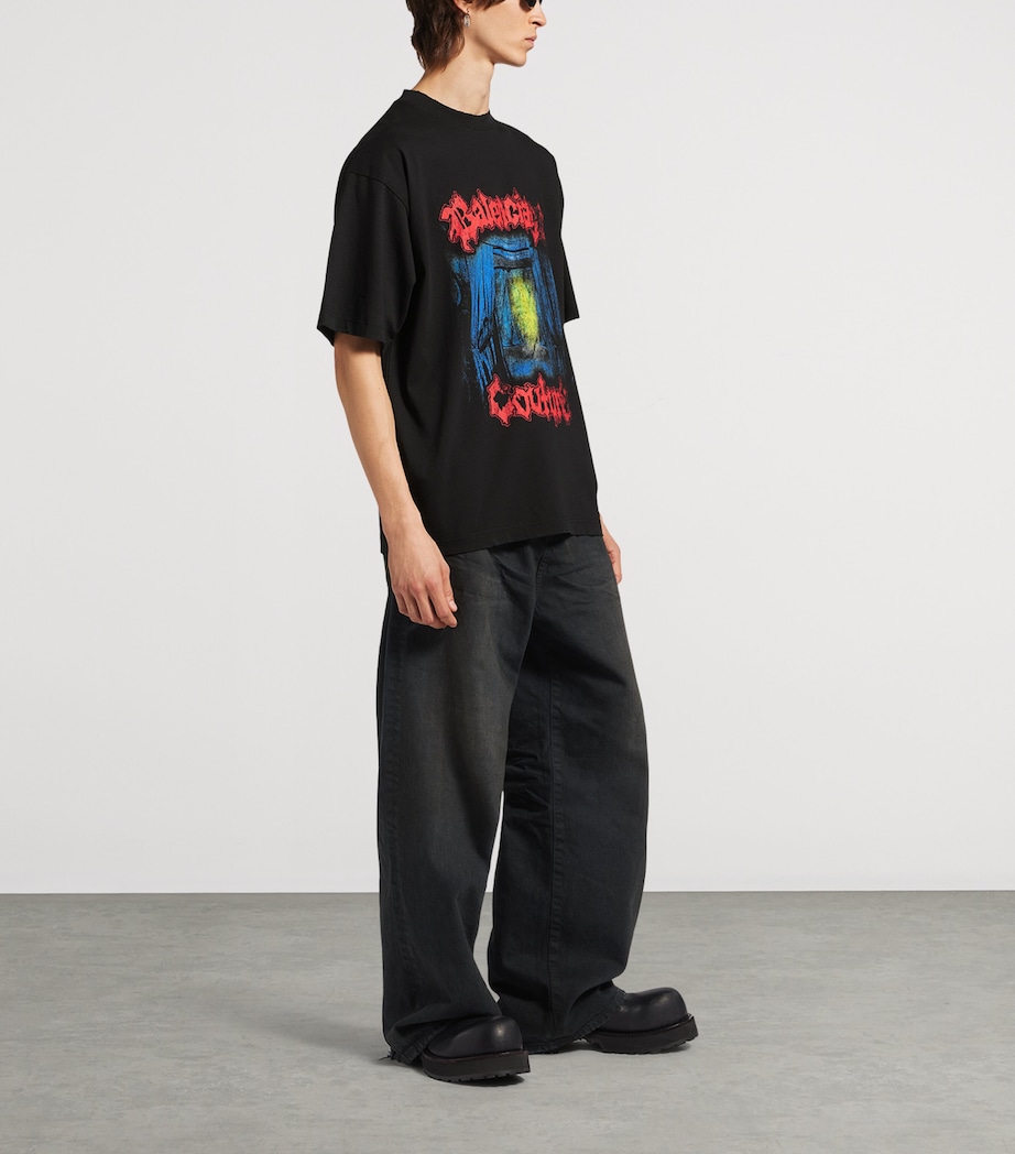 Balenciaga Mens Cotton Salon de Couture Gothic T-Shirt Image 4