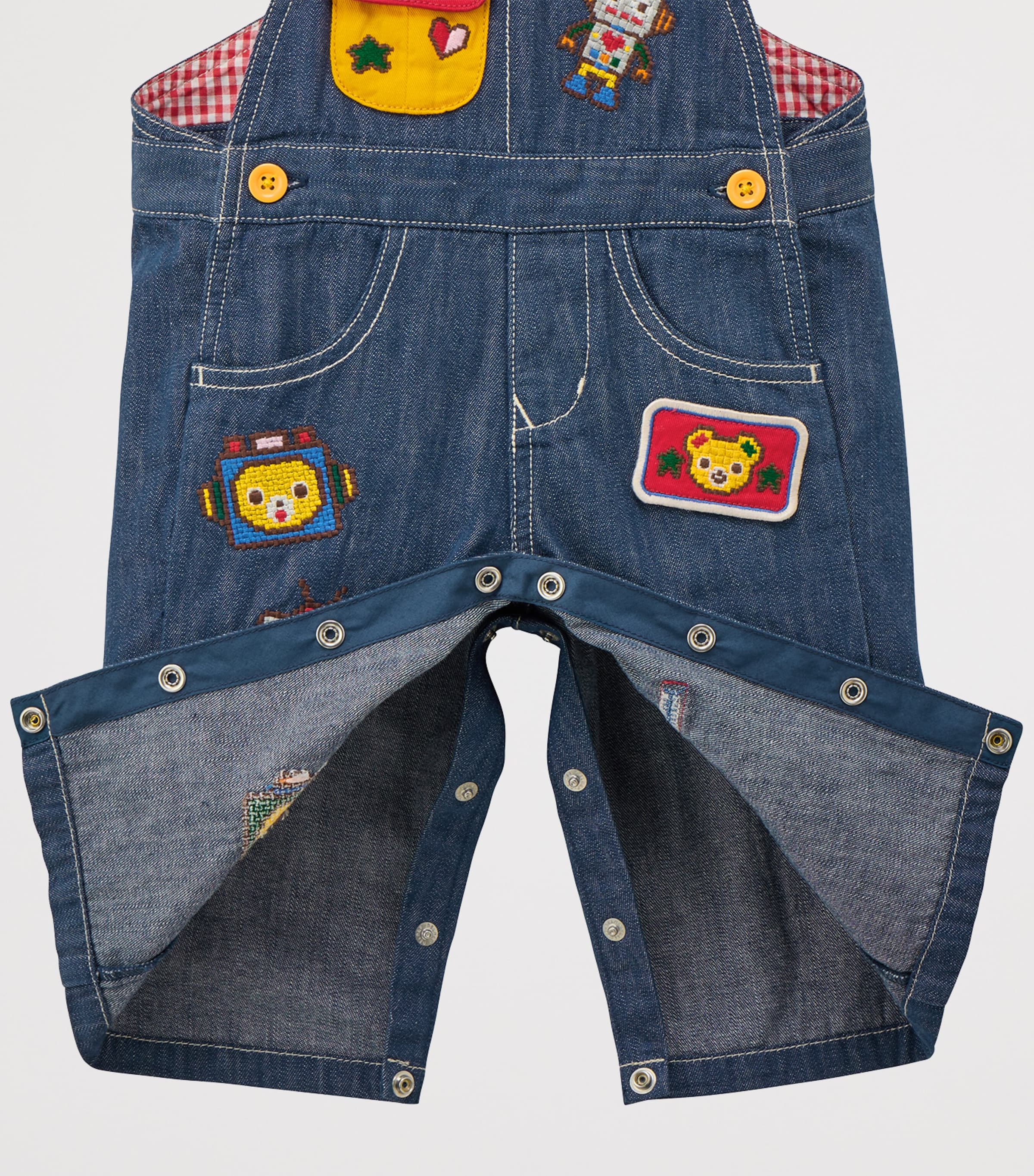 Miki House Embroidered Robot Dungarees (3-36 Months) Image 3