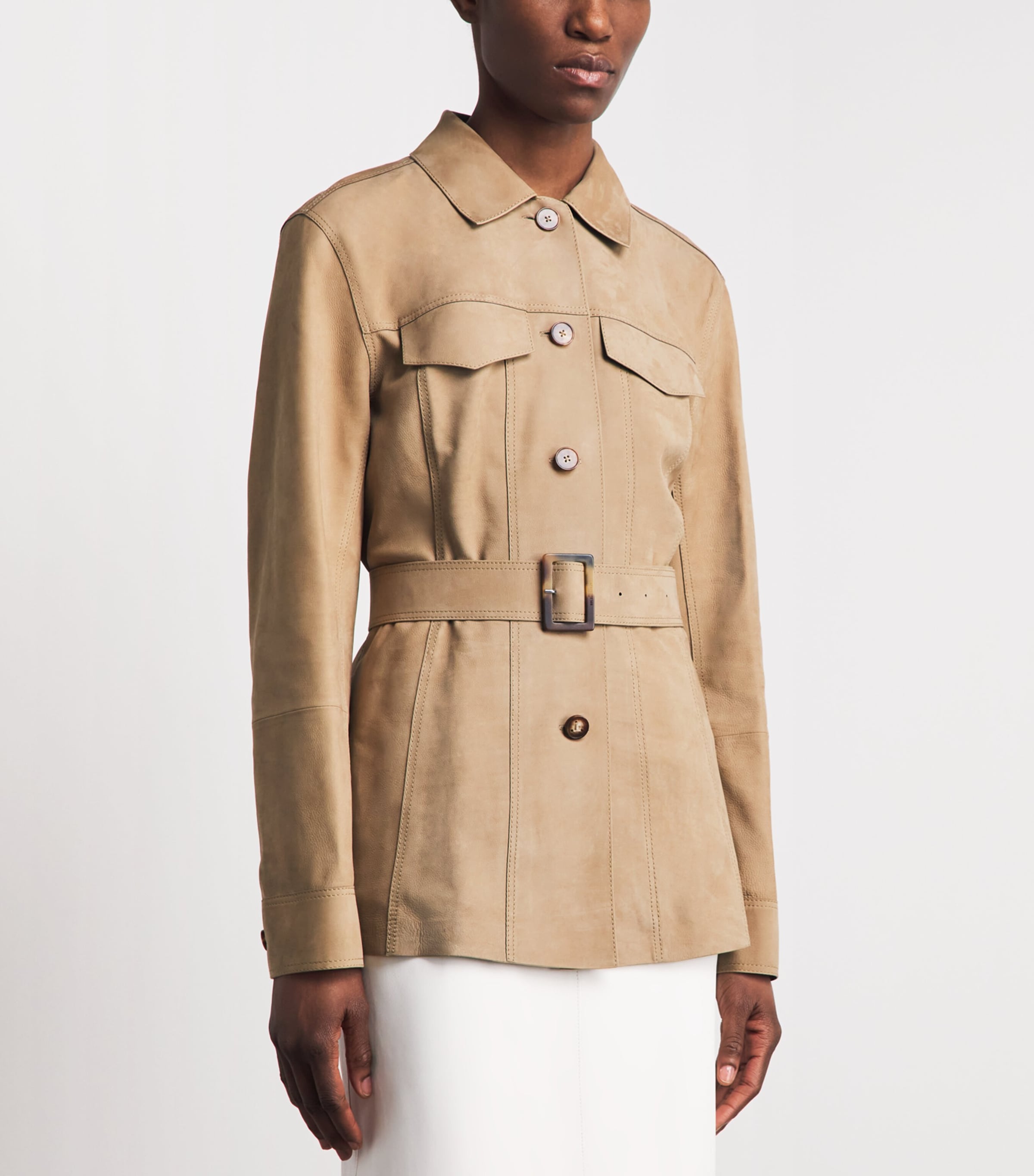 Suede Belted Jacket OAT Image 4
