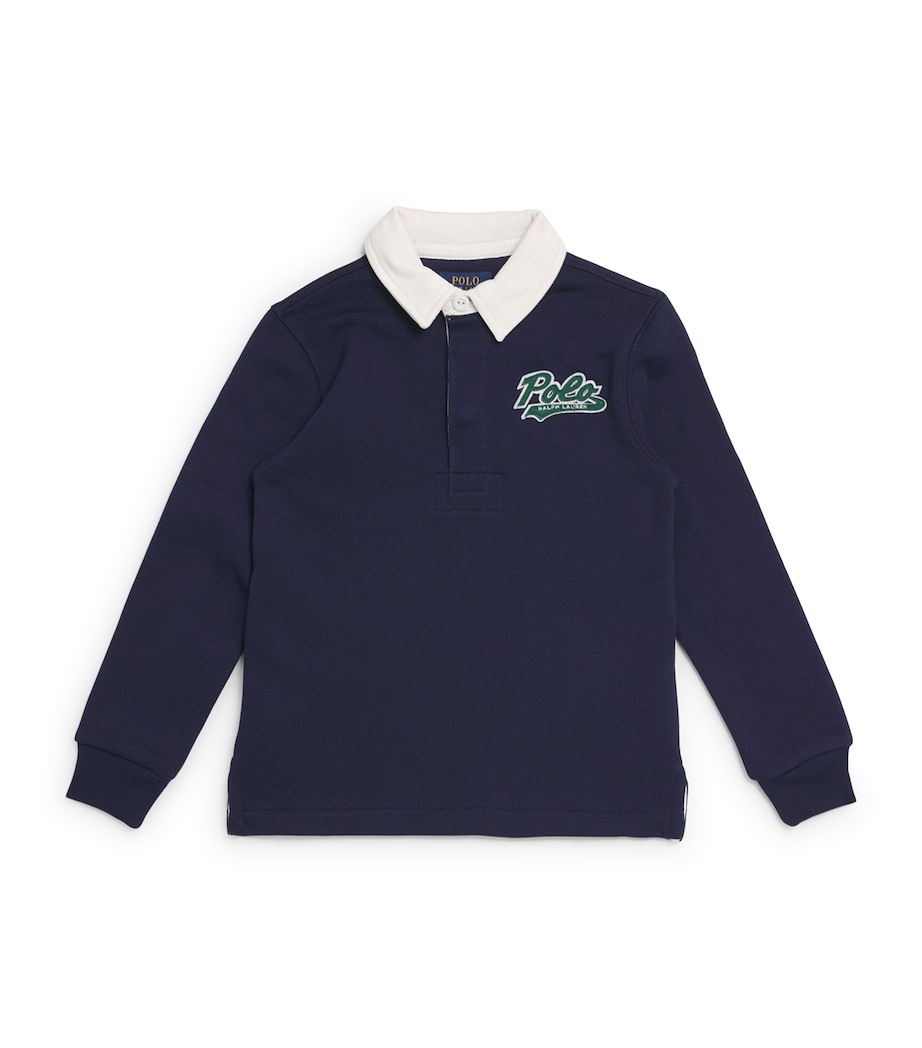 Cotton-Blend Rugby Shirt (6-14 Years) NAVY Image 1