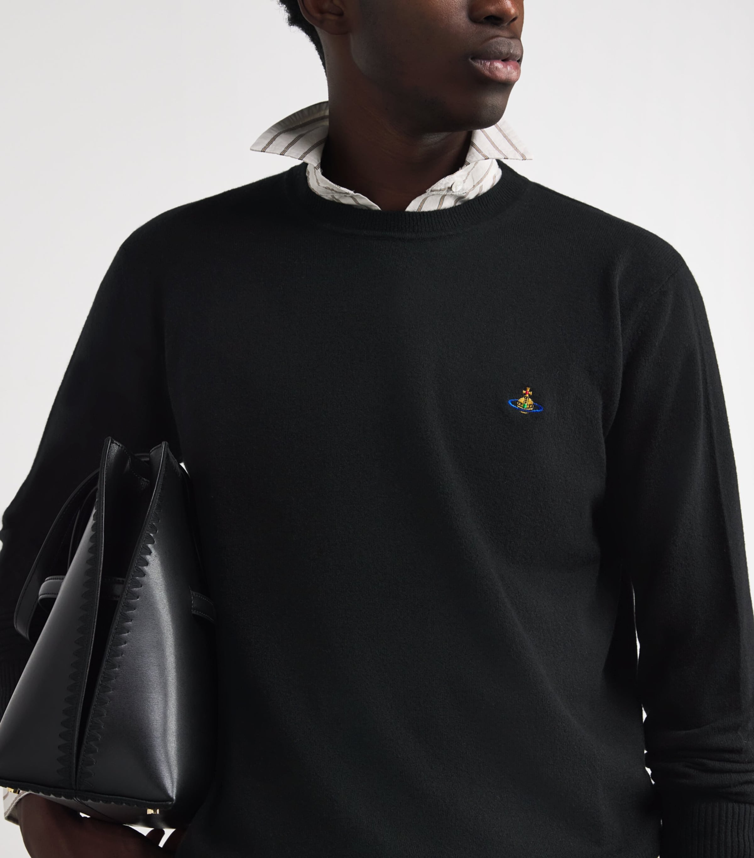 Merino Wool-Cashmere Orb Alex Sweater N401 BLACK Image 6