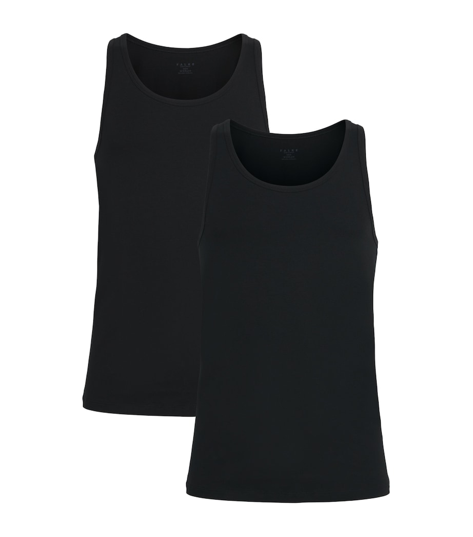 Falke Mens Egyptian Cotton Vests (Pack of 2) Black Image 1