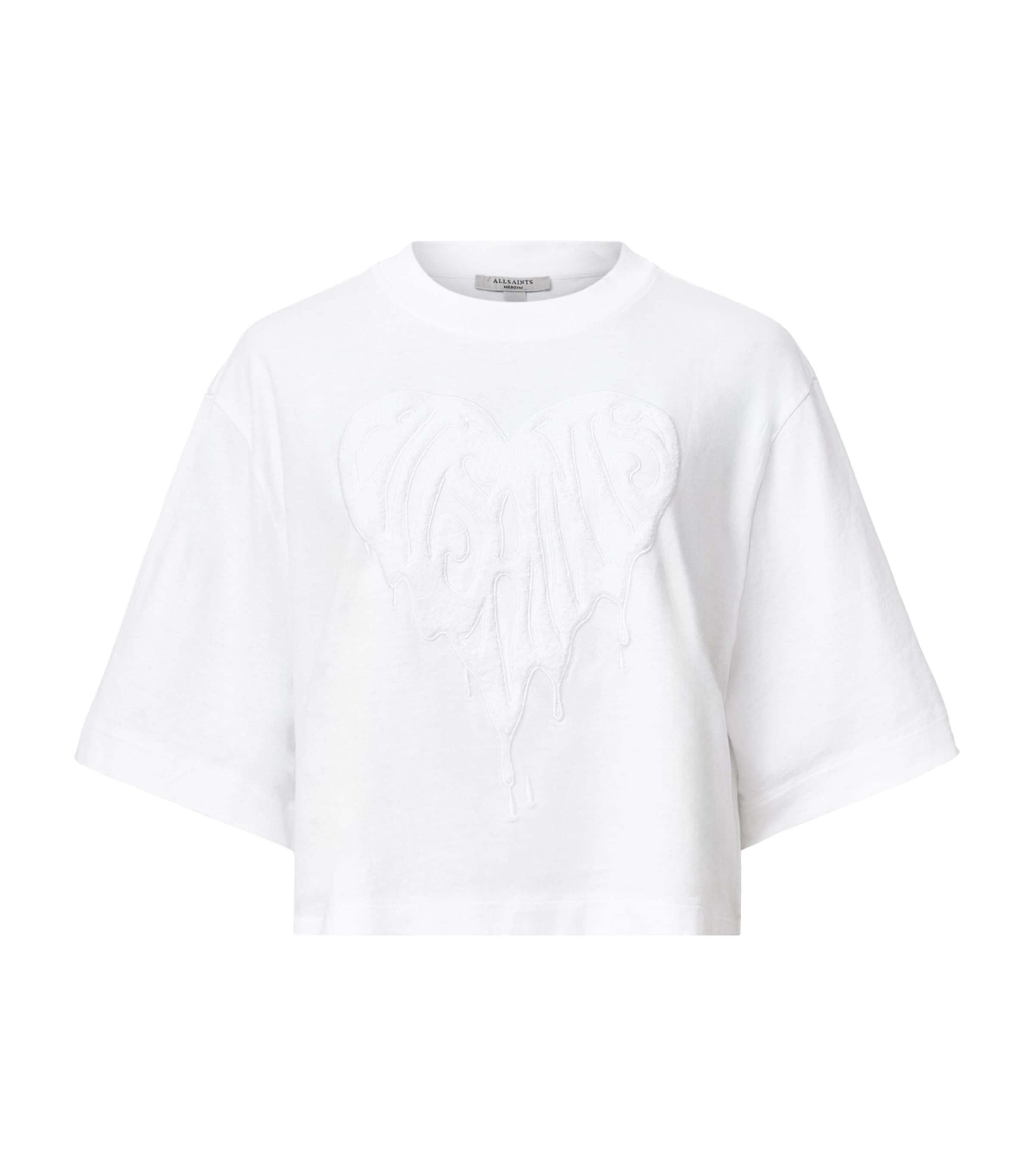 Allsaints Trip Etta Oversize Crop Cotton T-shirt In White