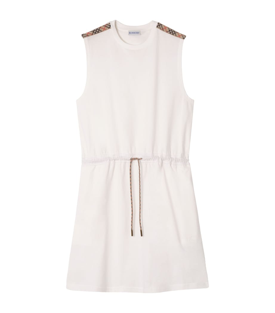 Burberry Womens Cotton Jersey Sleeveless Mini Dress Chalk Image 1