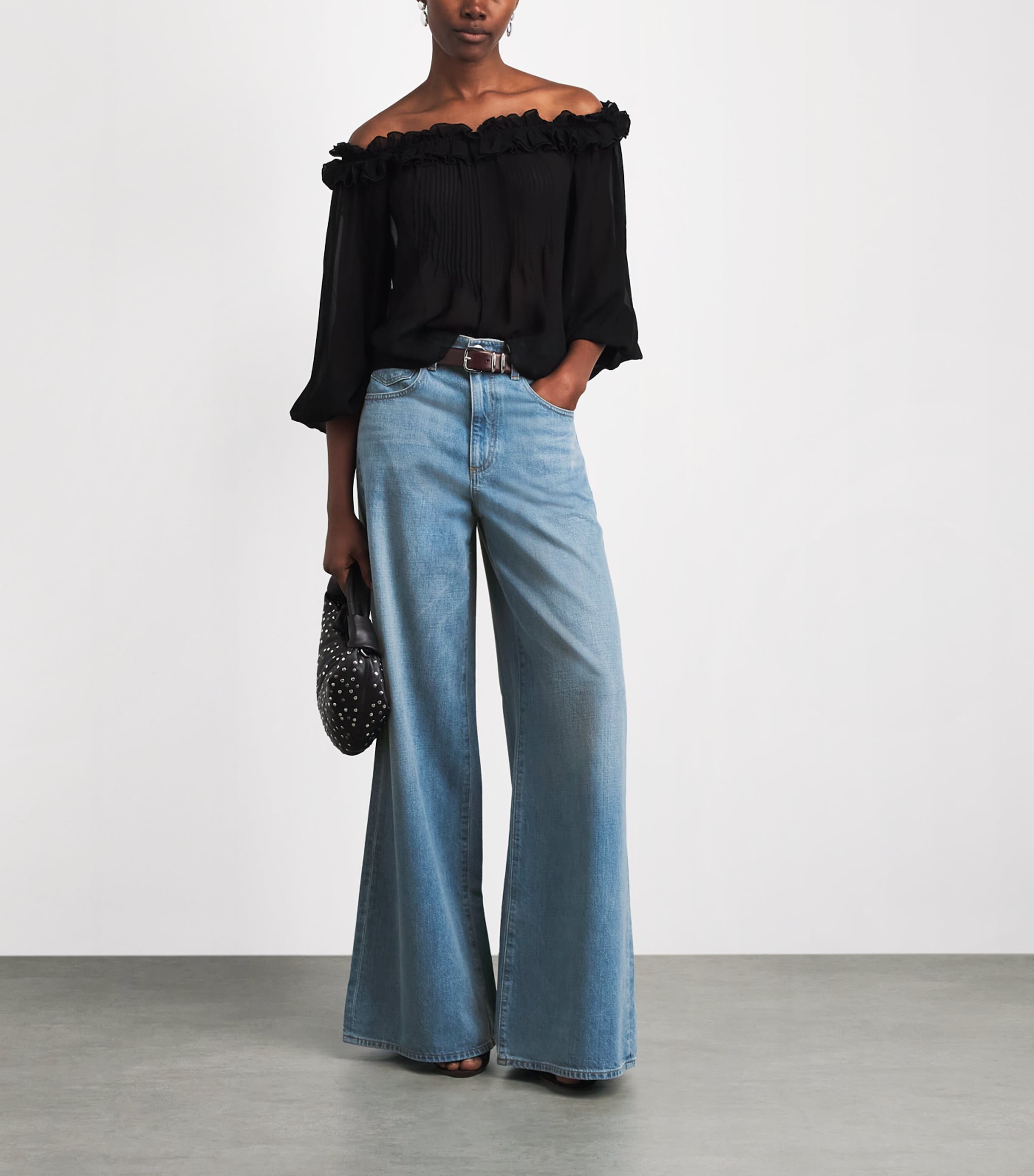 PAIGE Womens Cameron Wide-Leg Jeans Fields Image 2