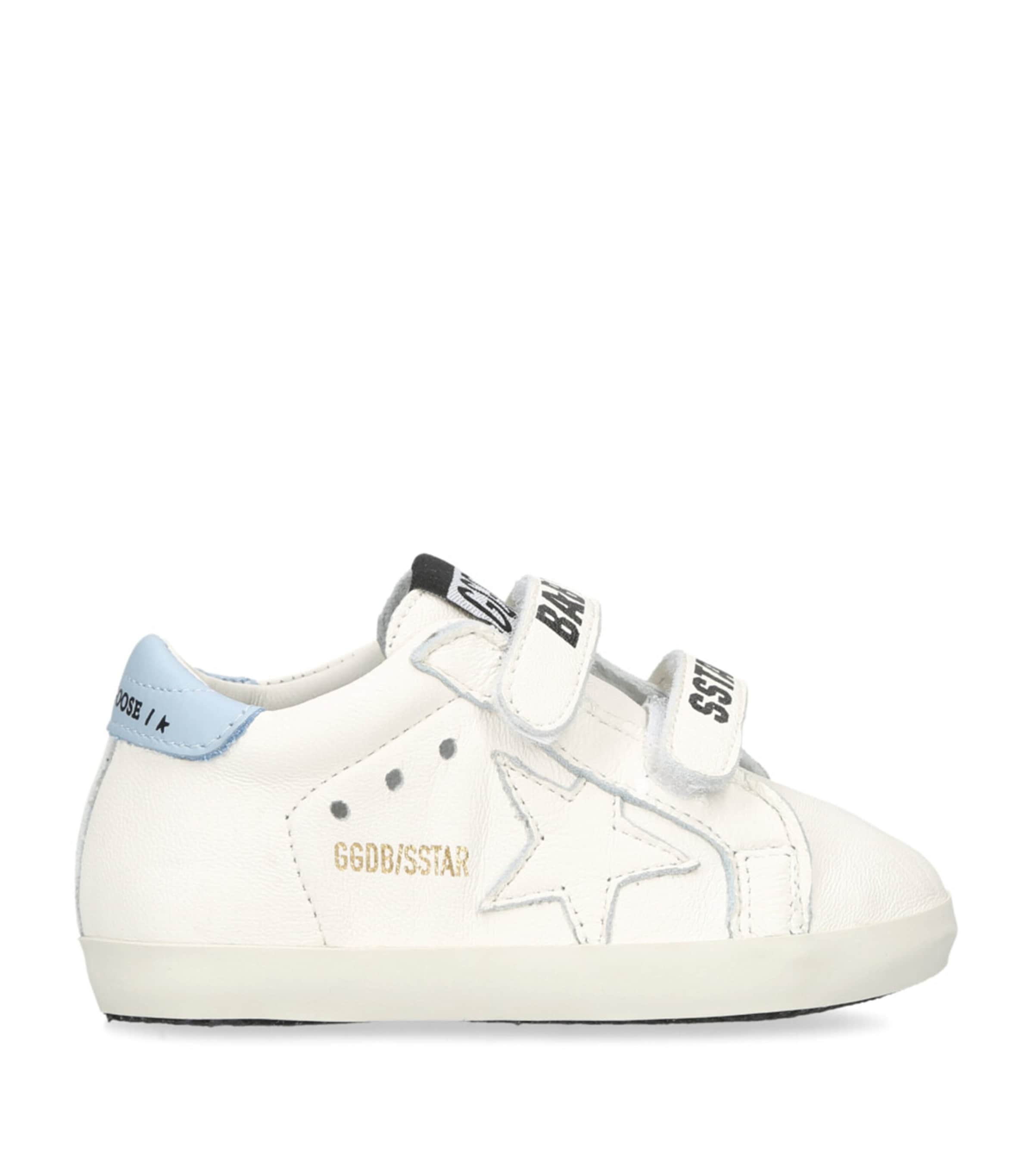 Golden Goose Kids' Leather Baby School Sneakers In White