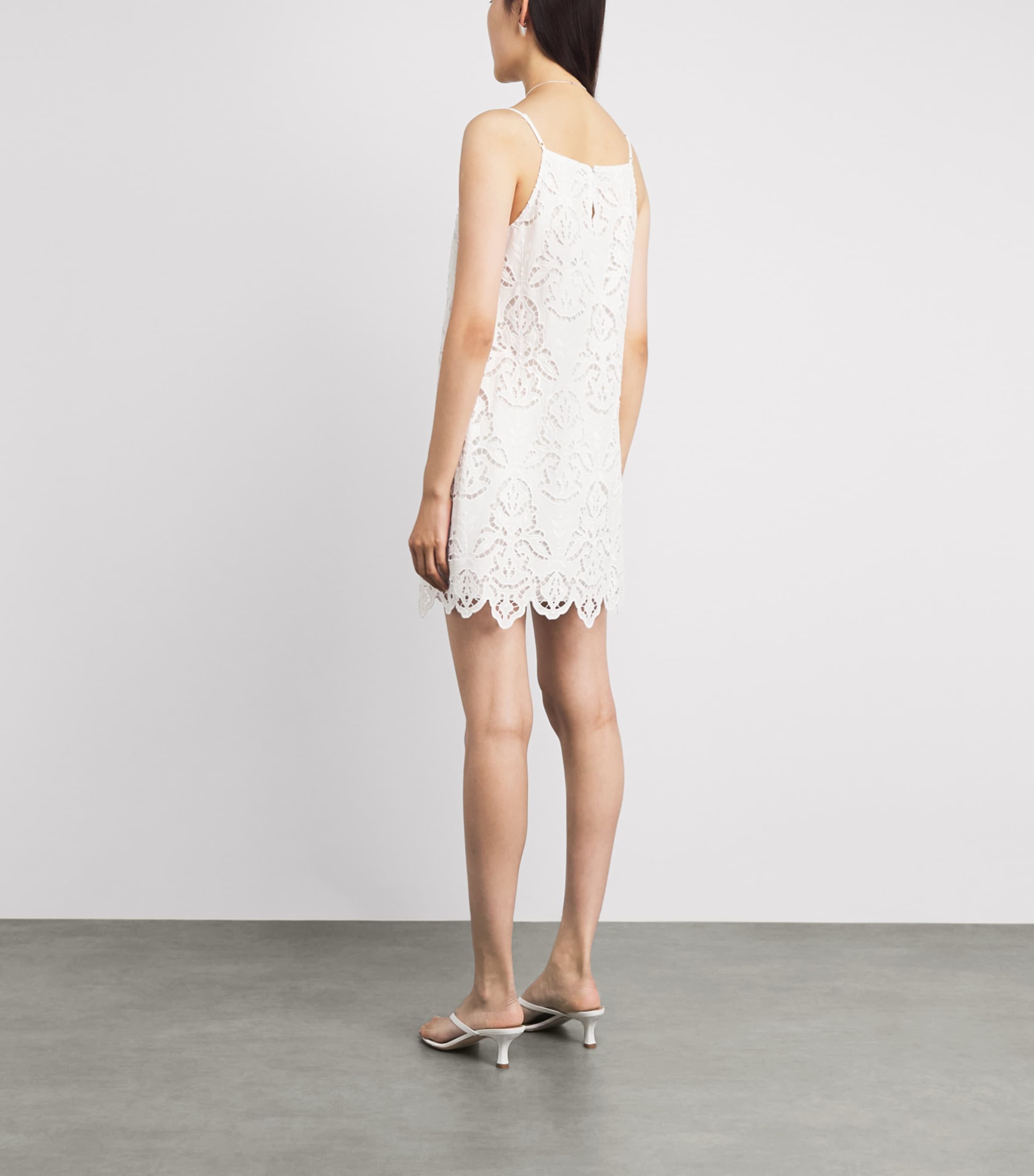 Toccin Womens Cotton Broderie Anglaise Olivera Mini Dress Optic Image 4