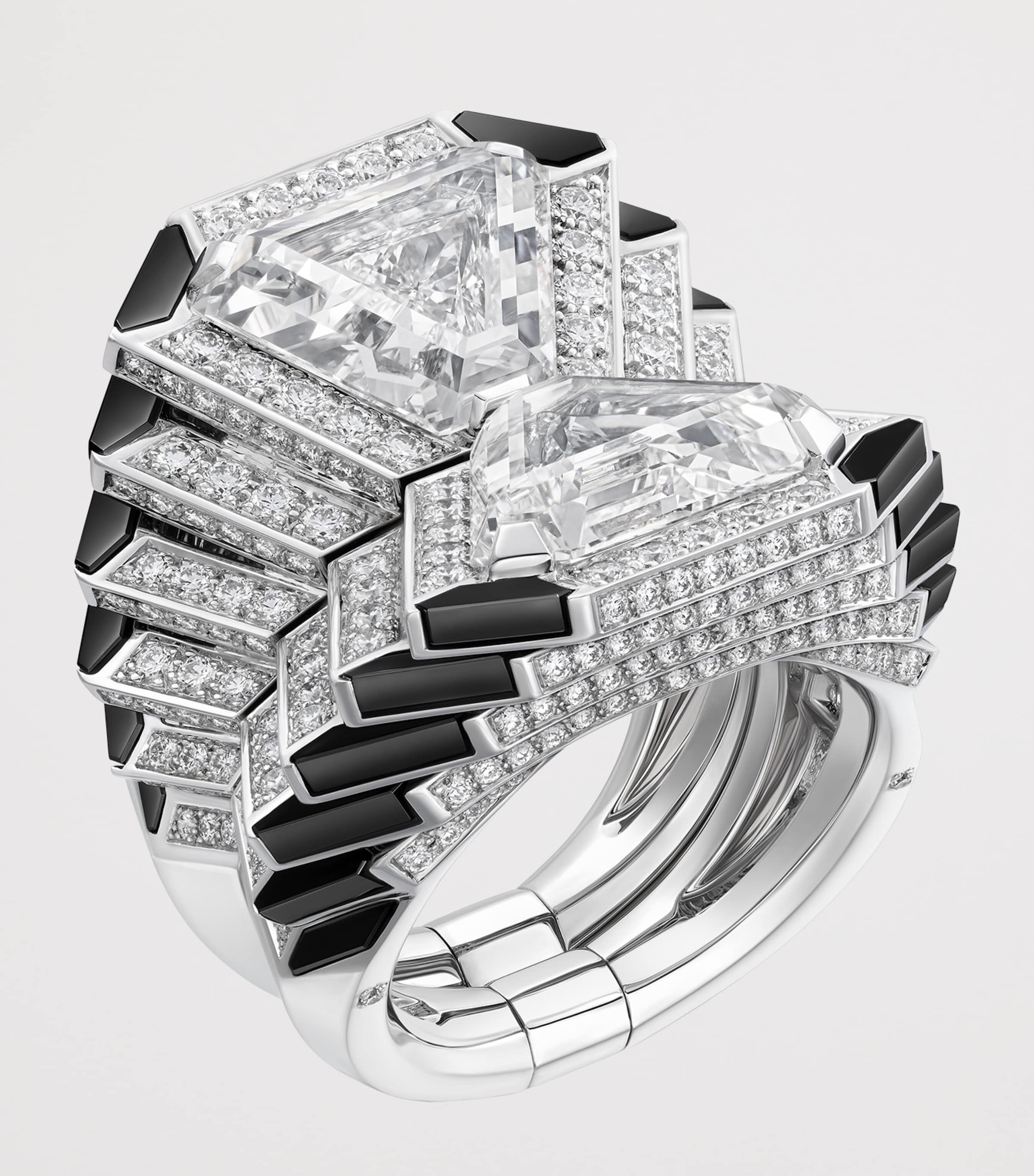Cartier White Gold, Diamond and Onyx Specula Ring White Gold Image 3