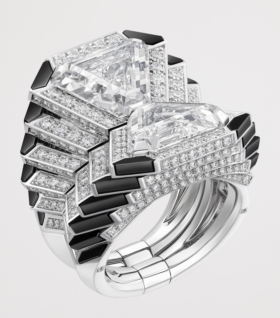 Cartier White Gold, Diamond and Onyx Specula Ring White Gold Image 3