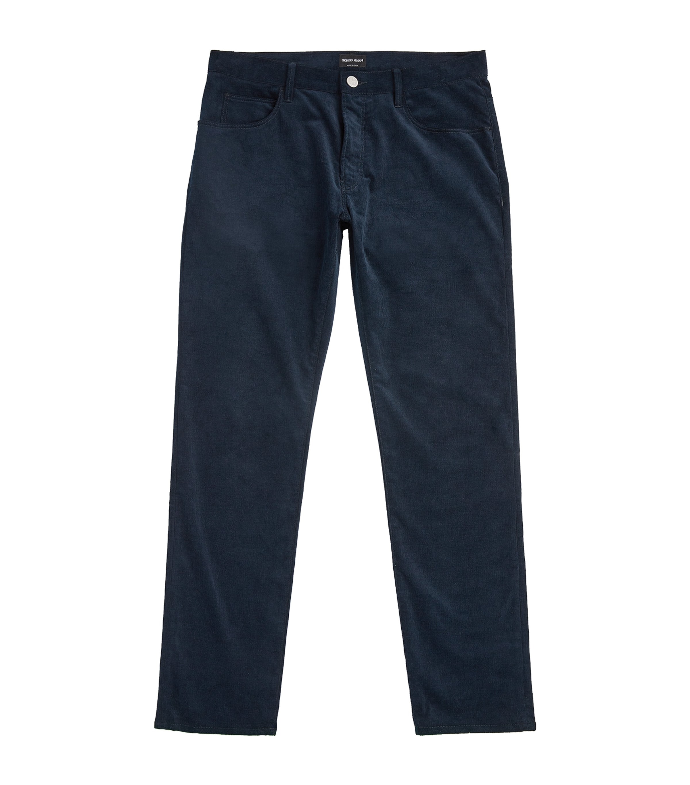 Giorgio Armani Stretch-corduroy Trousers In Blue