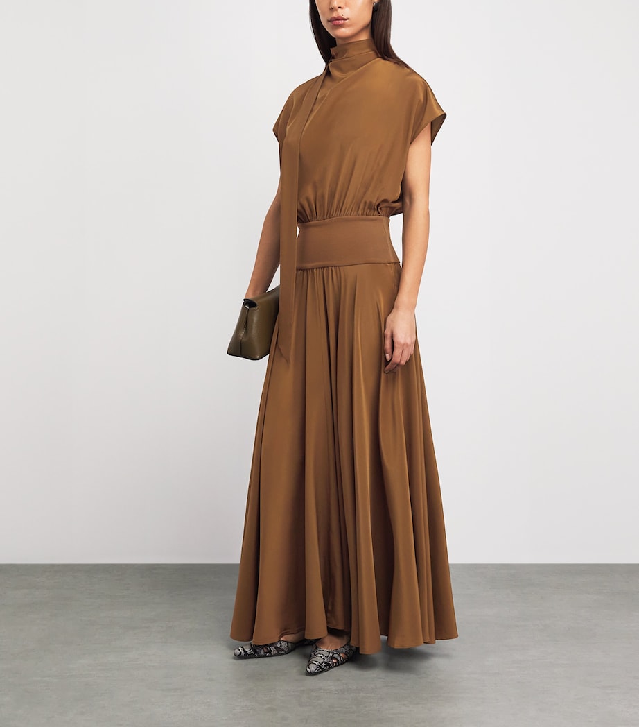 Silk Illi Maxi Dress OLIVE Image 2