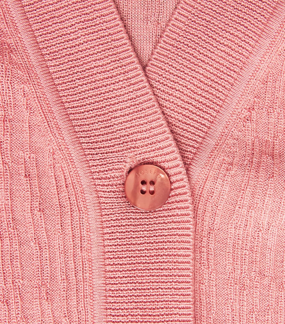 Joseph Womens Silk-Cotton Sens Cardigan Blush Image 5